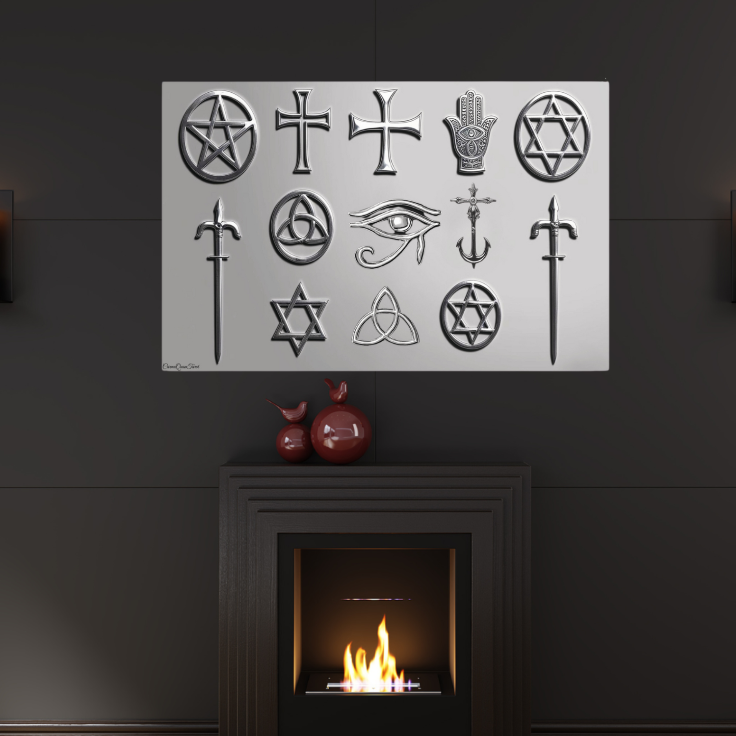 Mystical Protective Symbols Matte Poster – Chrome-Inspired Spiritual Wall Art by CarmaQuanTarot product thumbnail image Mystical Protective Symbols Matte Poster – Chrome-Inspired Spiritual Wall Art by CarmaQuanTarot product thumbnail image