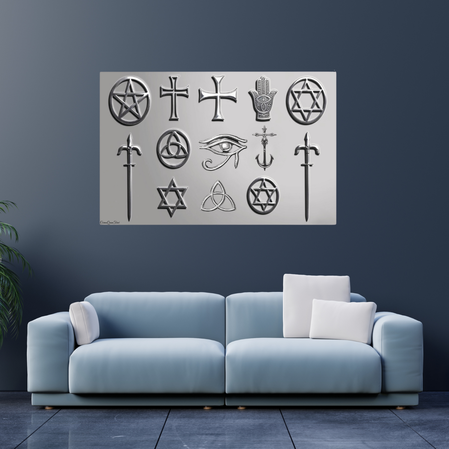 Mystical Protective Symbols Matte Poster – Chrome-Inspired Spiritual Wall Art by CarmaQuanTarot product thumbnail image