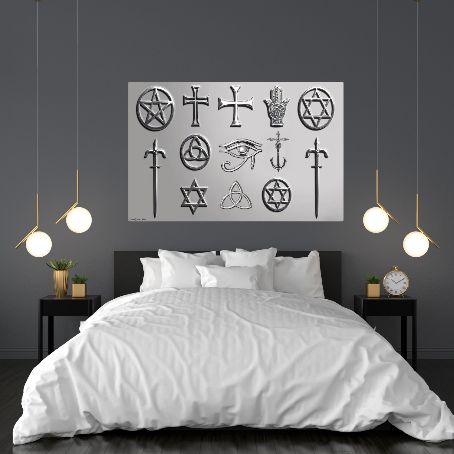 Mystical Protective Symbols Matte Poster – Chrome-Inspired Spiritual Wall Art by CarmaQuanTarot product thumbnail image