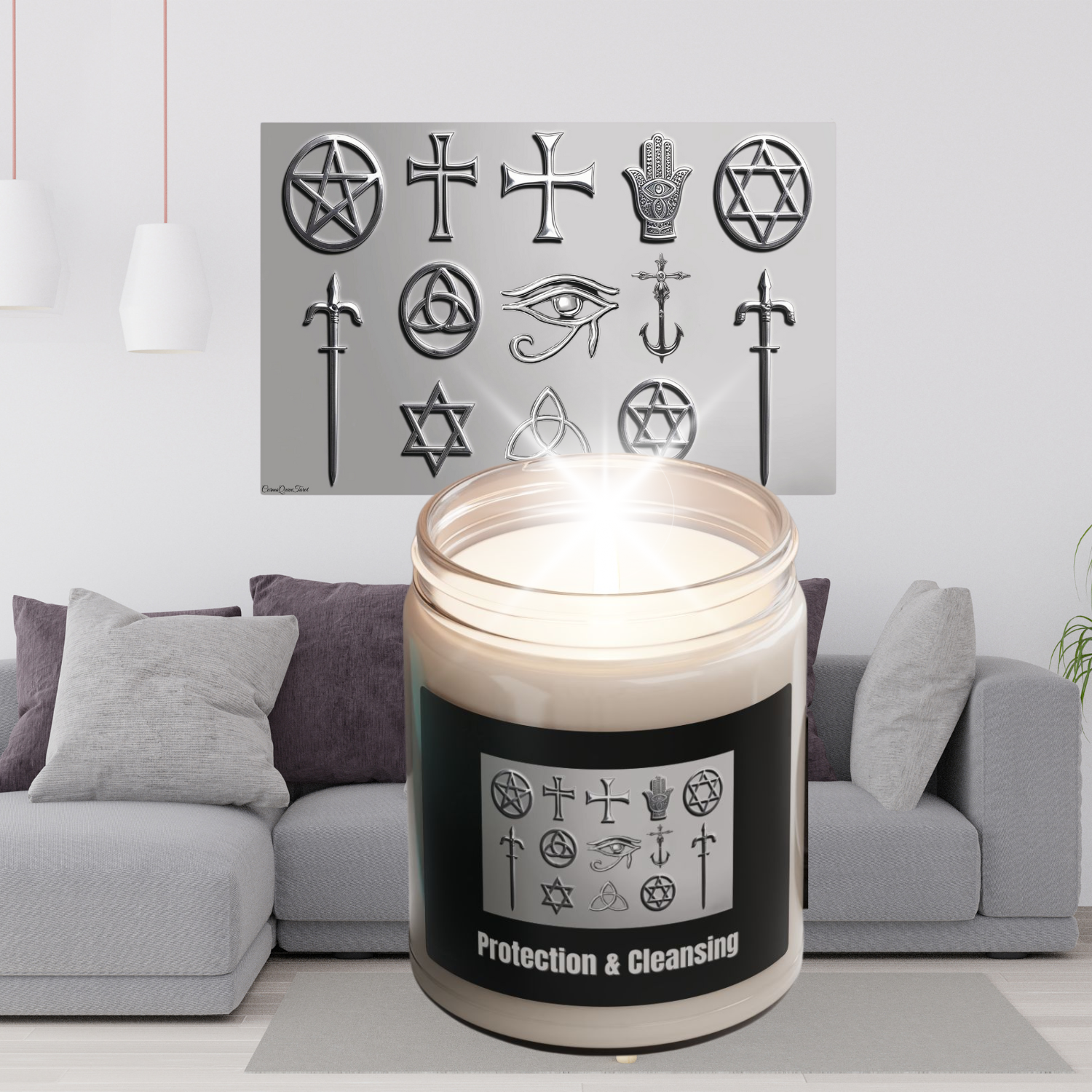 Mystical Protective Symbols Matte Poster – Chrome-Inspired Spiritual Wall Art by CarmaQuanTarot product thumbnail image