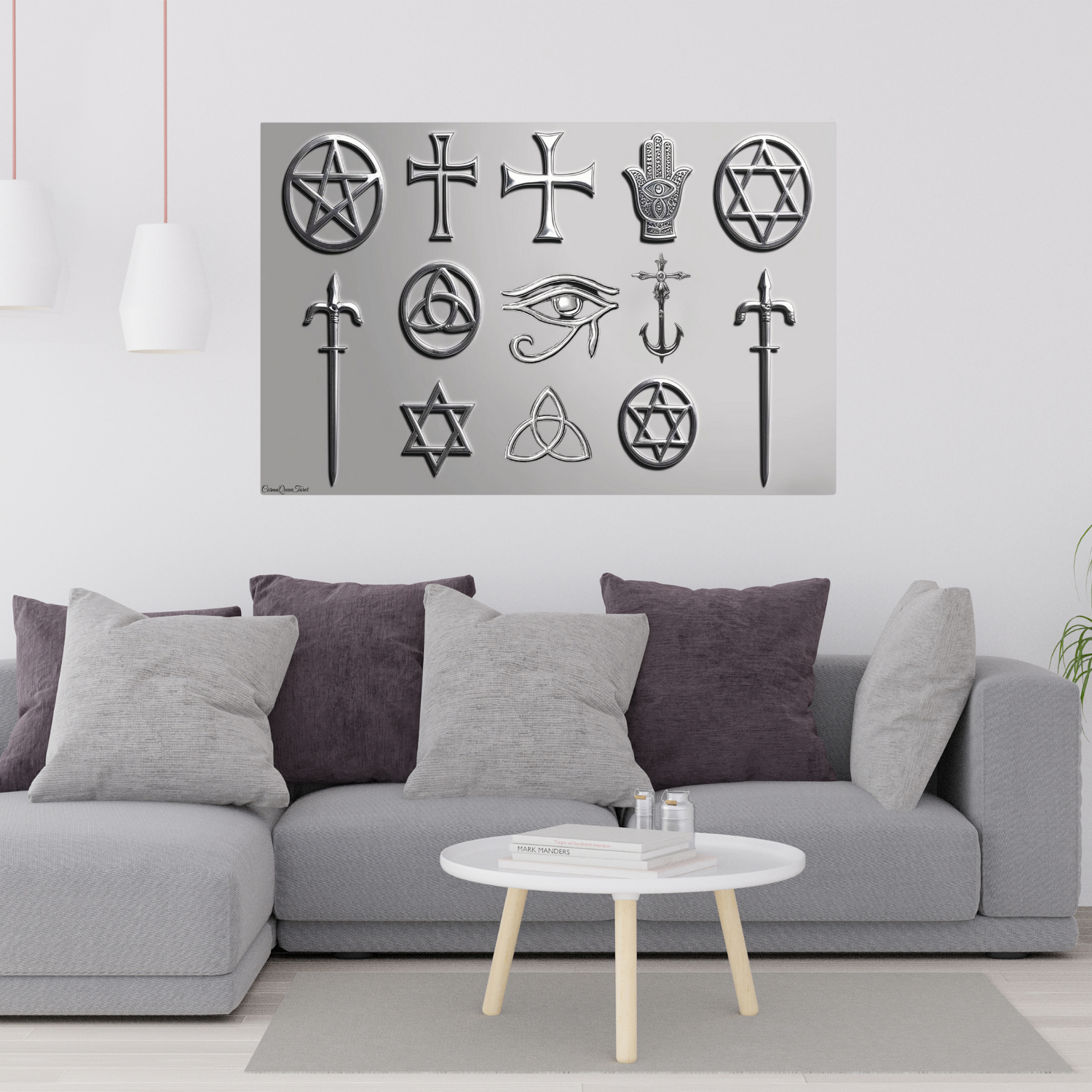Mystical Protective Symbols Matte Poster – Chrome-Inspired Spiritual Wall Art by CarmaQuanTarot product thumbnail image