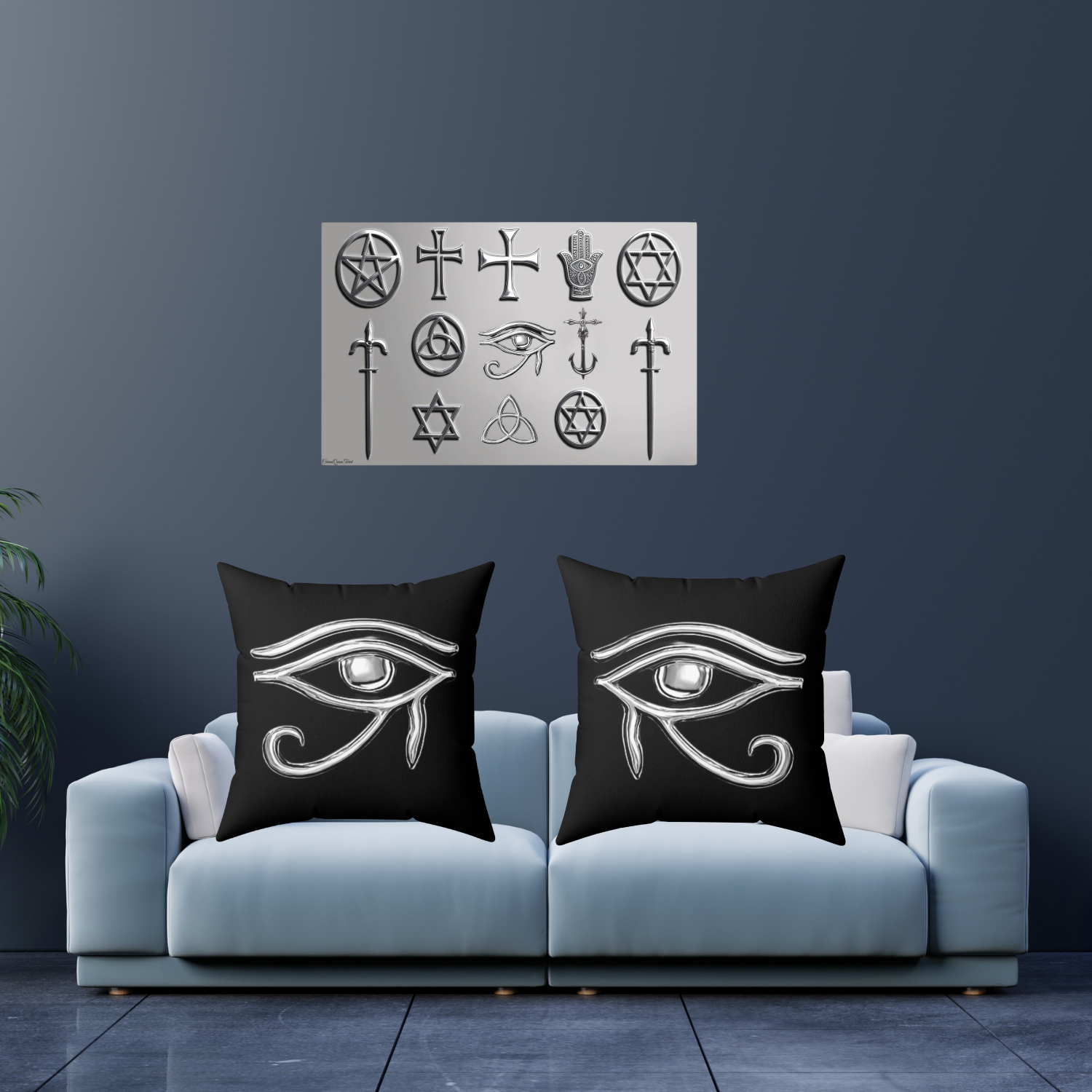 Bohemian Eye Of Horus Symbol Pillow, Decorative Cushion, Stylish Home Decor, Gift for Her, Nautical Theme, Egyptian-Inspired Art product thumbnail image Bohemian Eye Of Horus Symbol Pillow, Decorative Cushion, Stylish Home Decor, Gift for Her, Nautical Theme, Egyptian-Inspired Art product thumbnail image