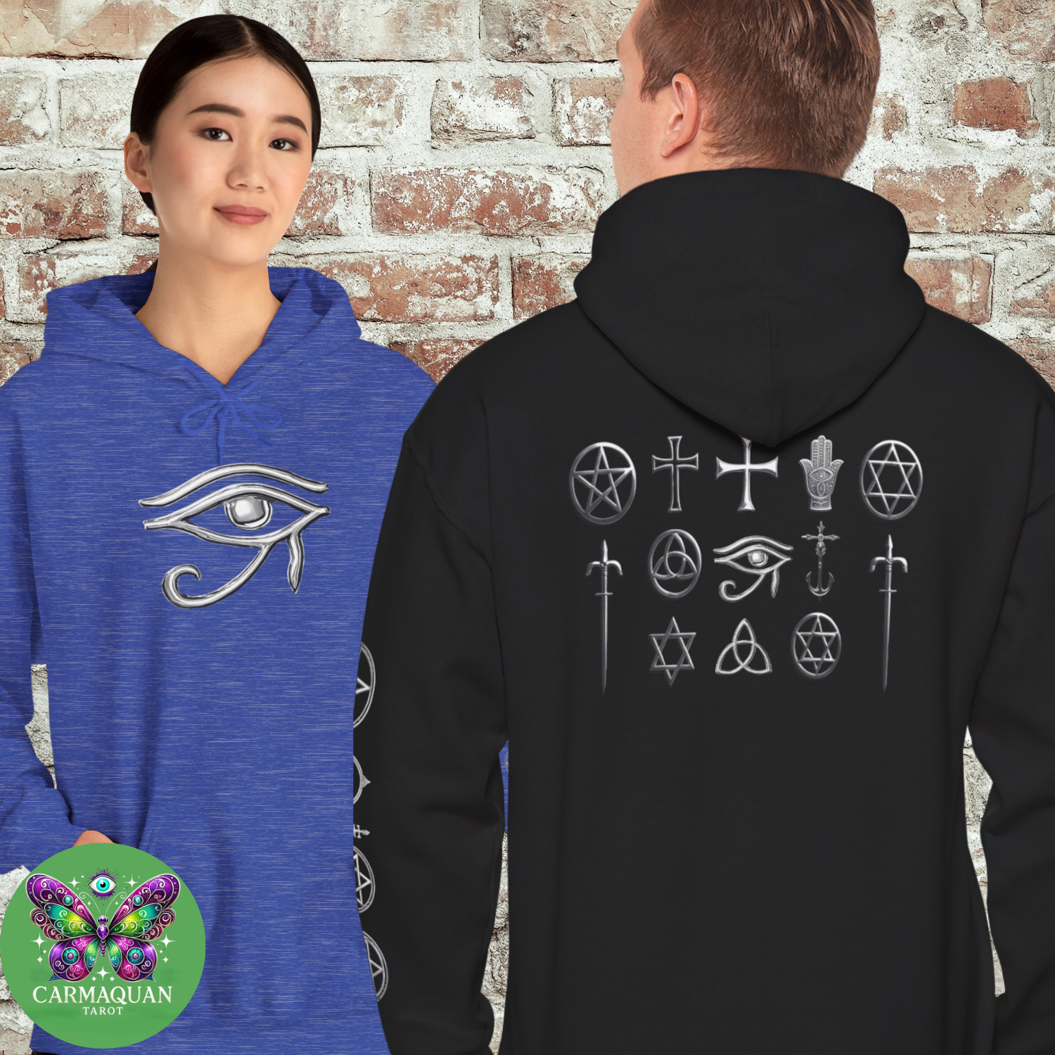 Mystical Symbol Hoodie, Unisex Spiritual Sweatshirt, Pagan Design Hooded Pullover, Perfect Gift for Occult Lovers, Cozy Casual Wear product thumbnail image Mystical Symbol Hoodie, Unisex Spiritual Sweatshirt, Pagan Design Hooded Pullover, Perfect Gift for Occult Lovers, Cozy Casual Wear product thumbnail image