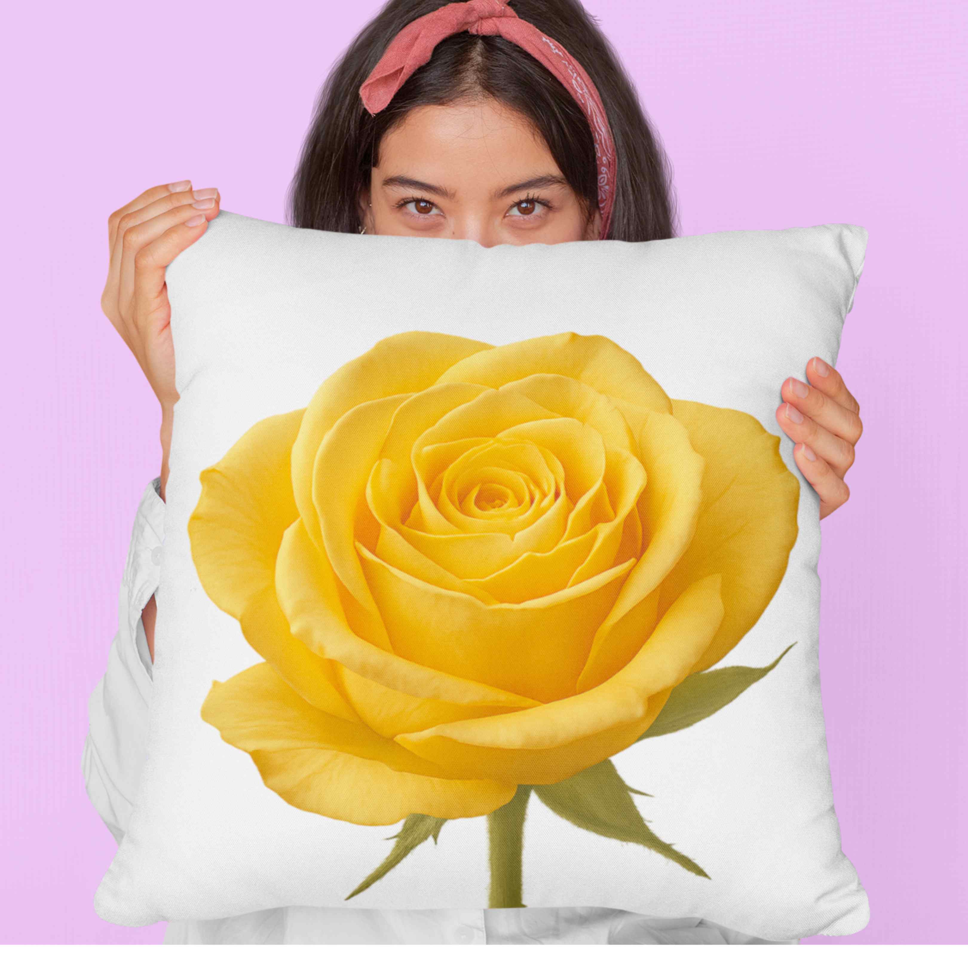Elegant Yellow Rose Pillow, Seraphina a Floral Home Decor, Modern Cushion, Gift forFlower Lovers, Cozy Living Room Accent,Birthday Present,Gift for Her, Mom  and Coworkers product thumbnail image