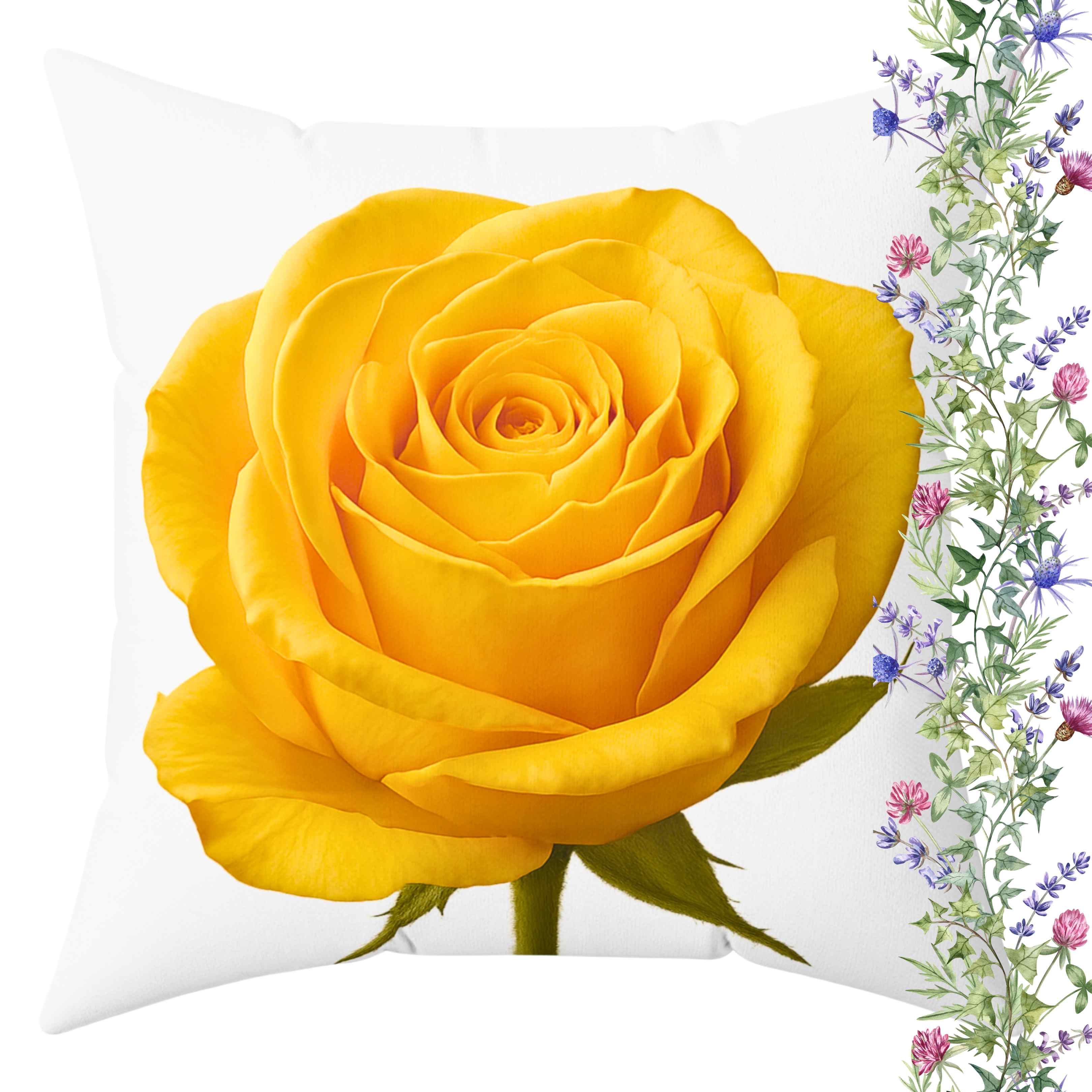 Elegant Yellow Rose Pillow, Seraphina a Floral Home Decor, Modern Cushion, Gift forFlower Lovers, Cozy Living Room Accent,Birthday Present,Gift for Her, Mom  and Coworkers product thumbnail image