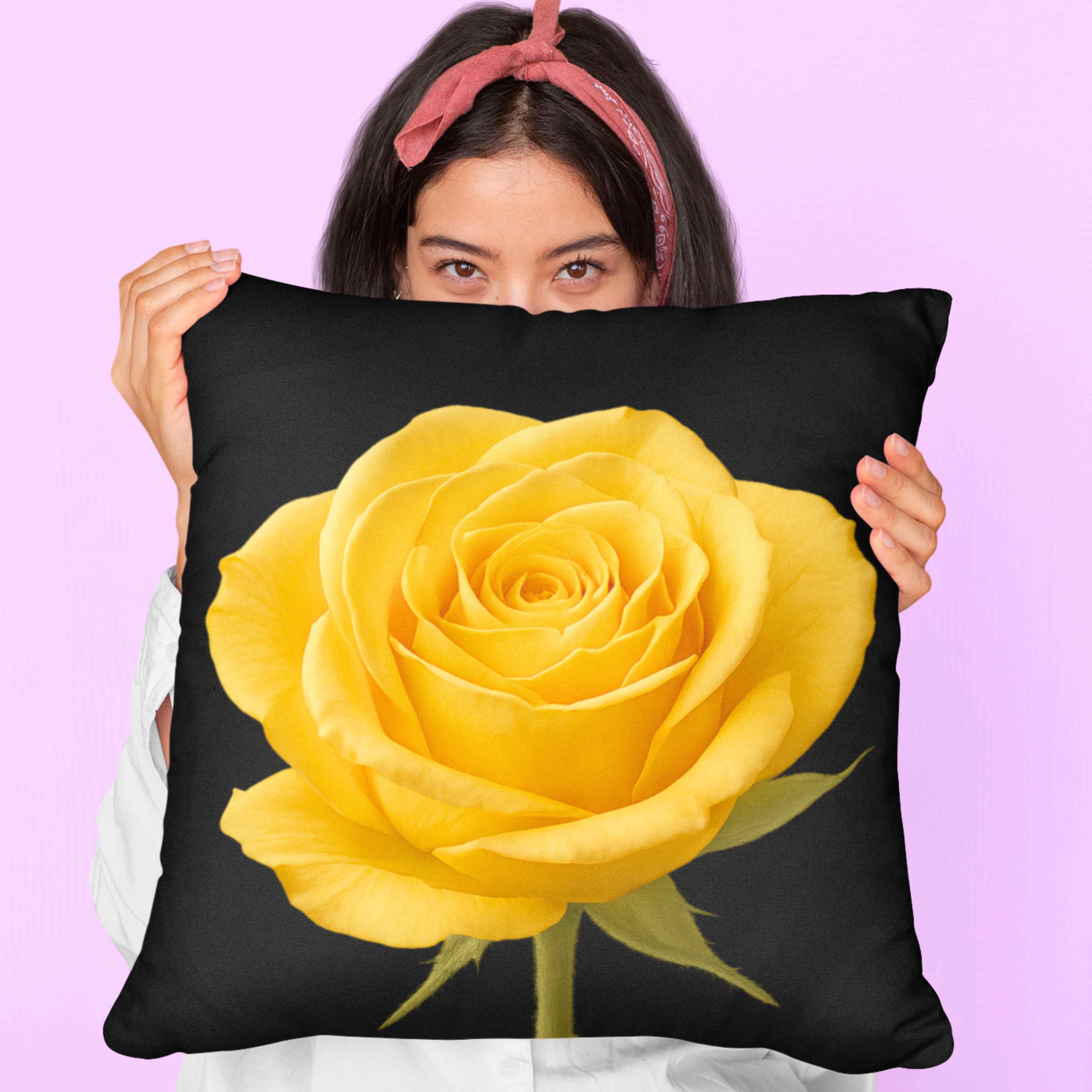 Yellow Rose Toss Pillow, Ms. Seraphina a Floral Home Decor, Cozy Accent Cushion, Gift for Flower Lovers, Home Decor, Gift for Her, and Mom. product thumbnail image