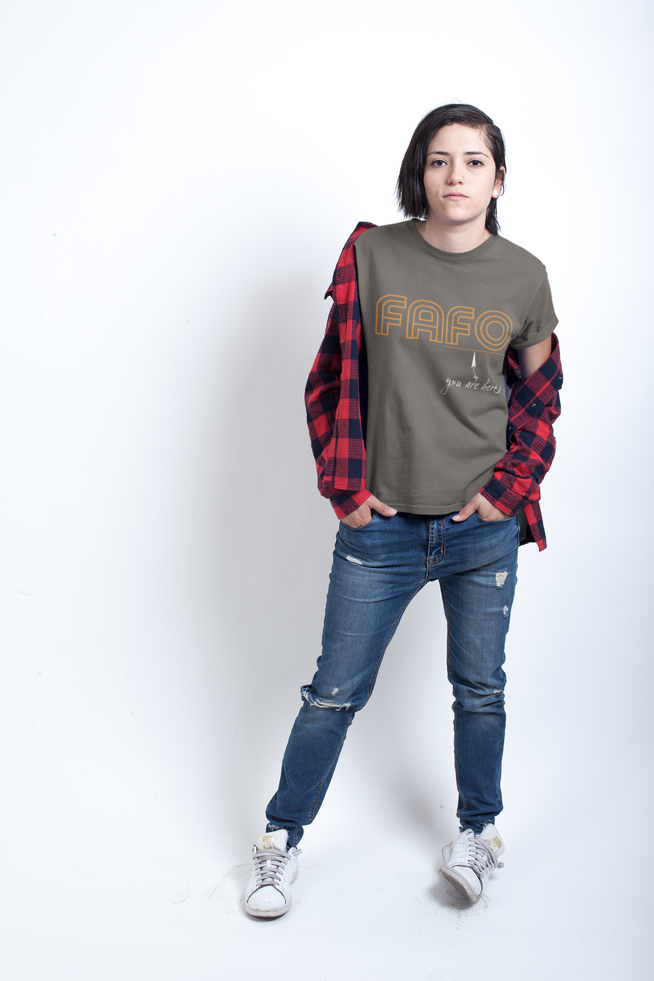 FAFO Graphic Tee - Unisex Jersey Short Sleeve T-Shirt, Soft, Lightweight 100% Airlume Combed Cotton, You Are Here product thumbnail image