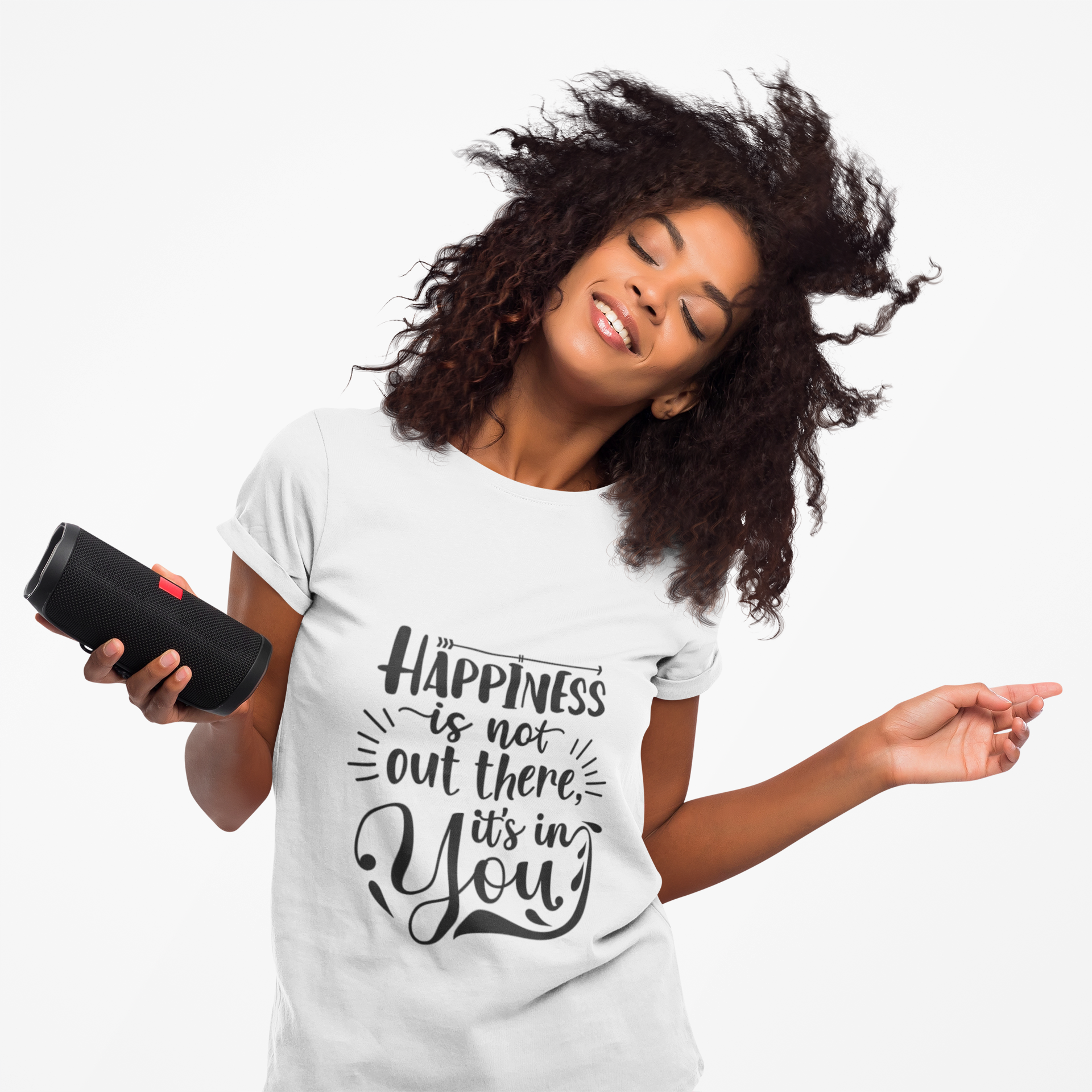 Happiness Women's Festival Crop Top | Boho Chic Summer Wear, Music Festival Outfit, Casual Style, Graphic Tee, Gift for Her product thumbnail image