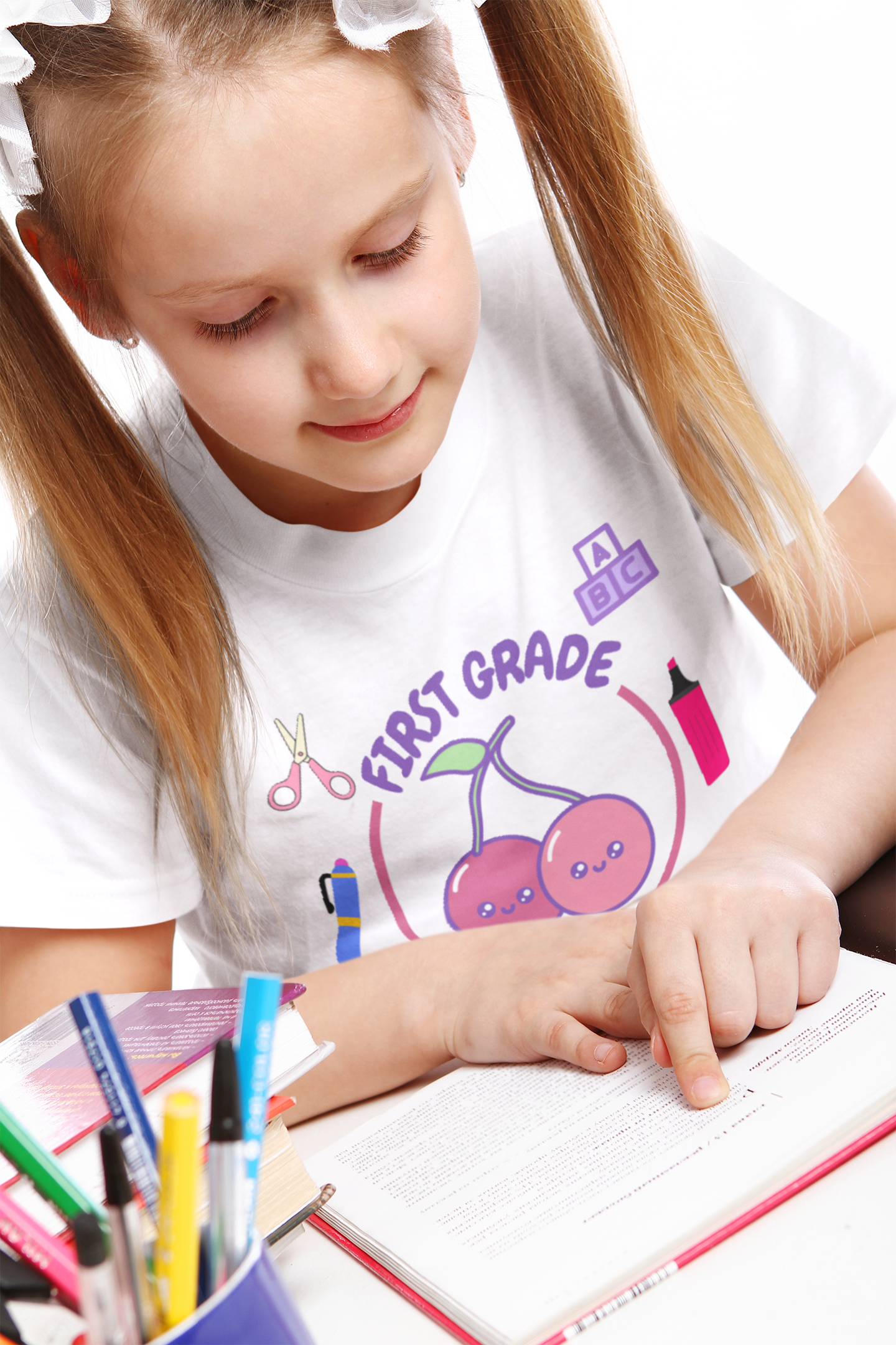 Cute First Grade Tee for Kids, Back to School T-Shirt, Fun Classroom Shirt, Teacher Gift, Children's Apparel, Cherry Design