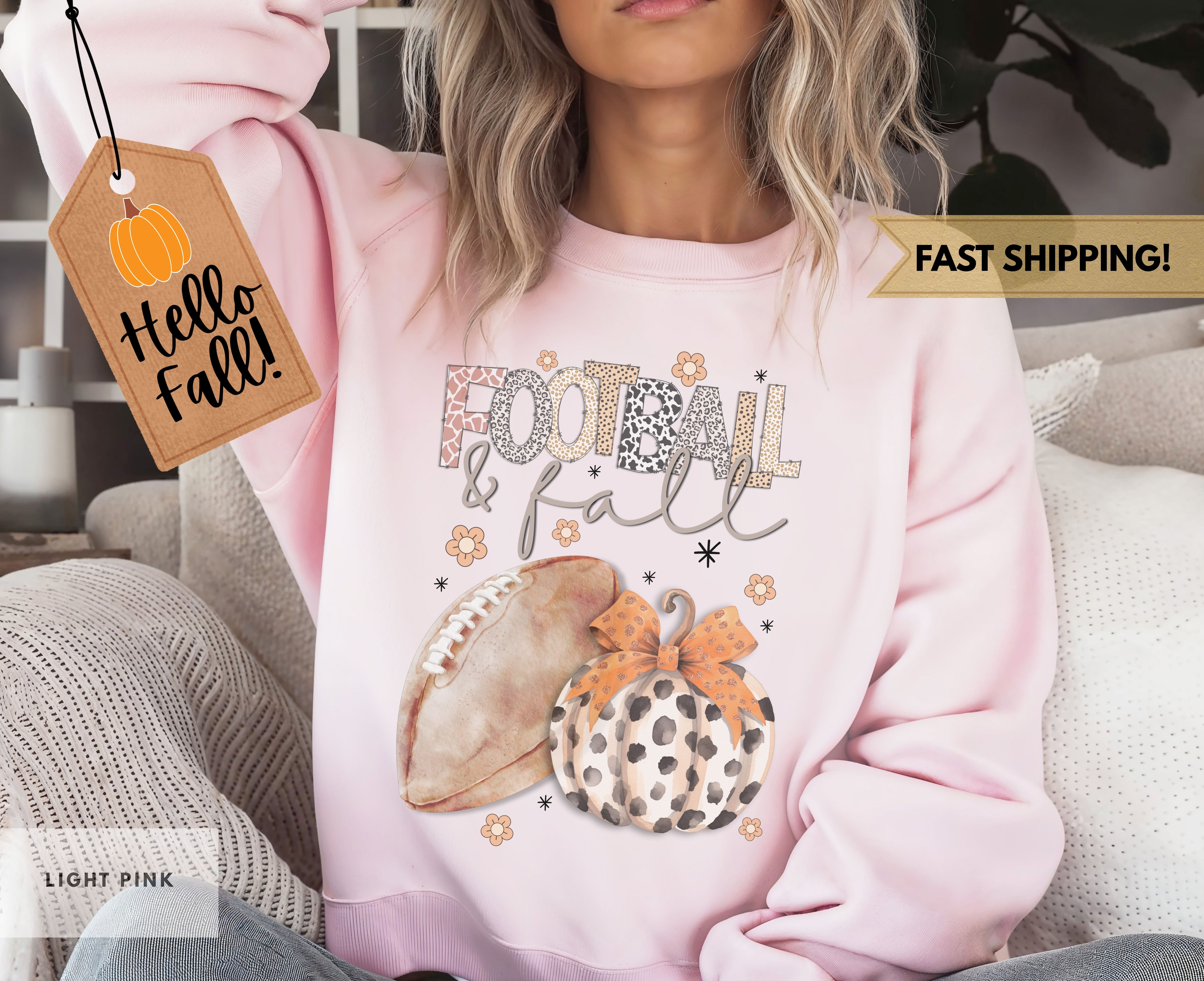 Cozy Fall Sweatshirt for Football Lovers, Muted Fall Apparel, Boho Autumn Crewneck, Gift for Her, Casual Outdoor Wear