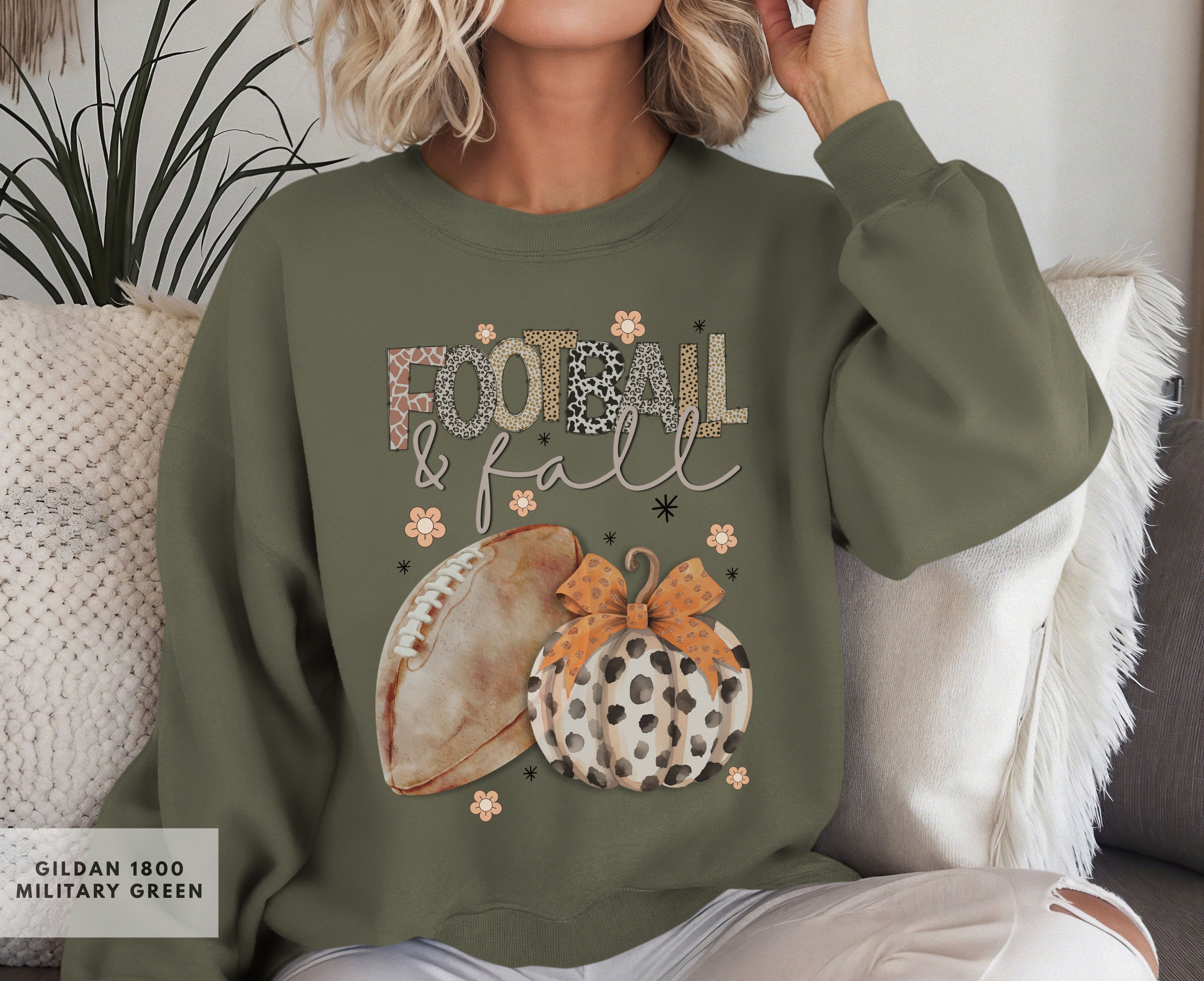 Cozy Fall Sweatshirt for Football Lovers, Muted Fall Apparel, Boho Autumn Crewneck, Gift for Her, Casual Outdoor Wear product thumbnail image