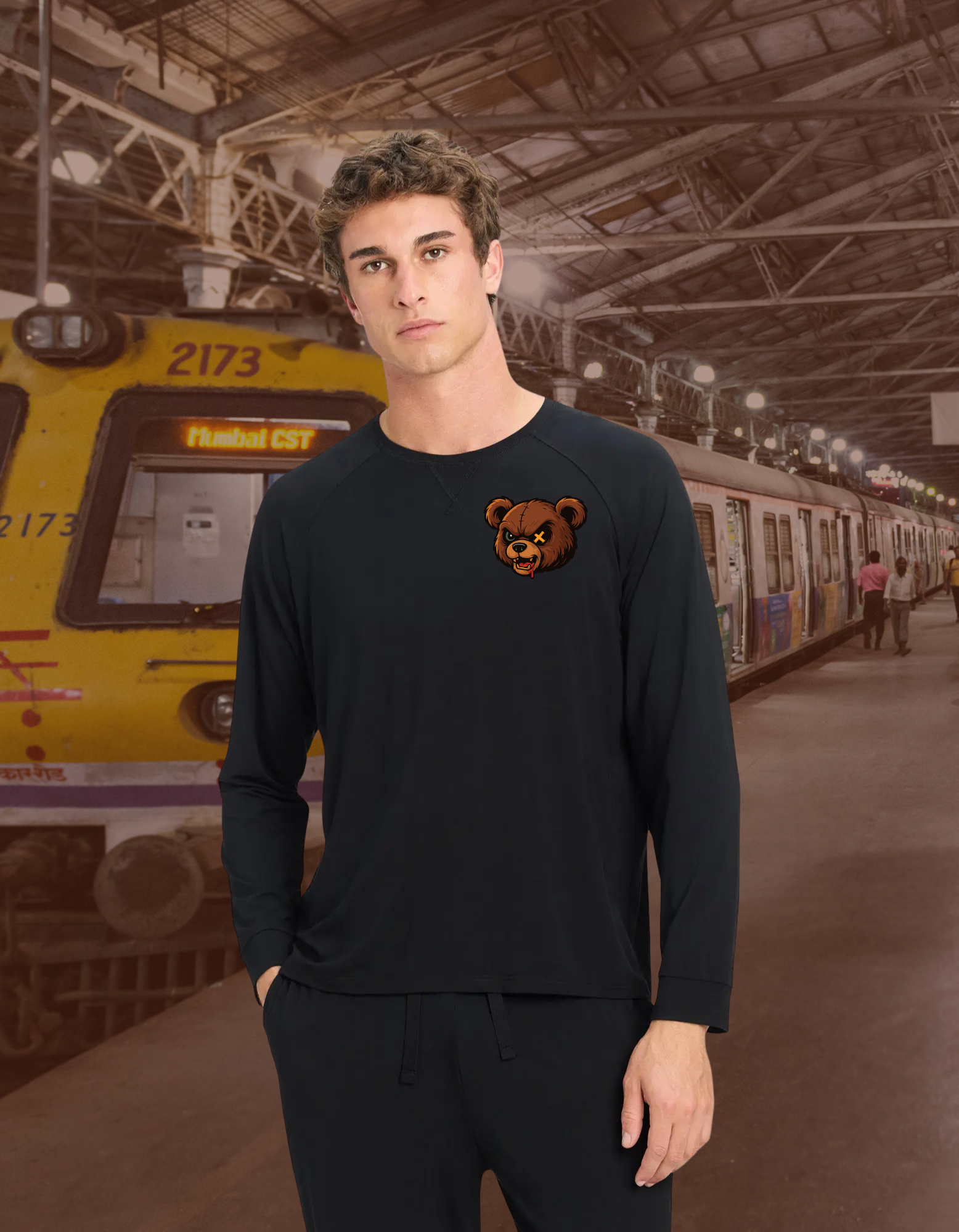 Teddy Gone Mad Long Sleeve Shirt – Killer Teddy Bear Horror Streetwear Graphic Tee