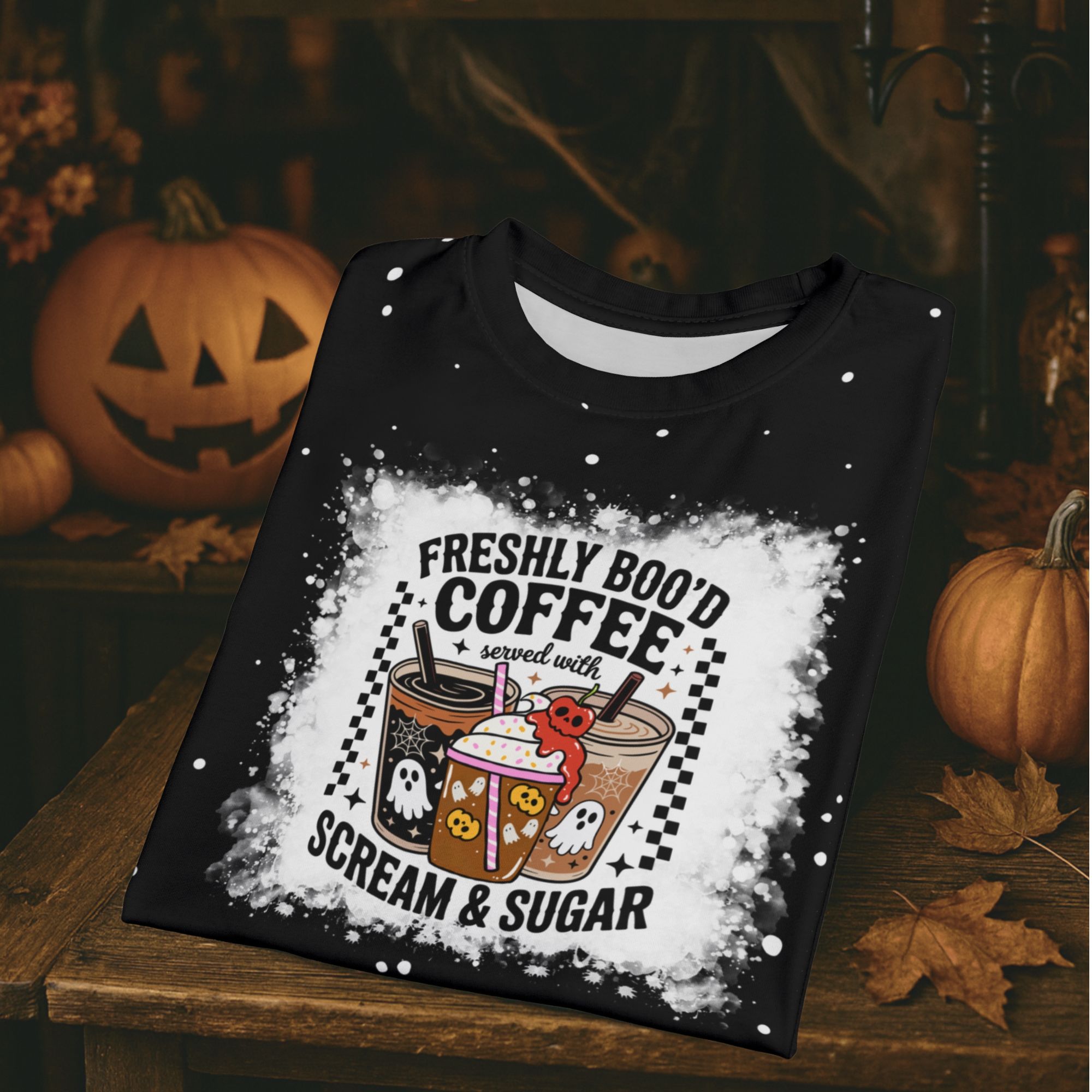 Freshly Bood Coffee Halloween T-Shirt product thumbnail image