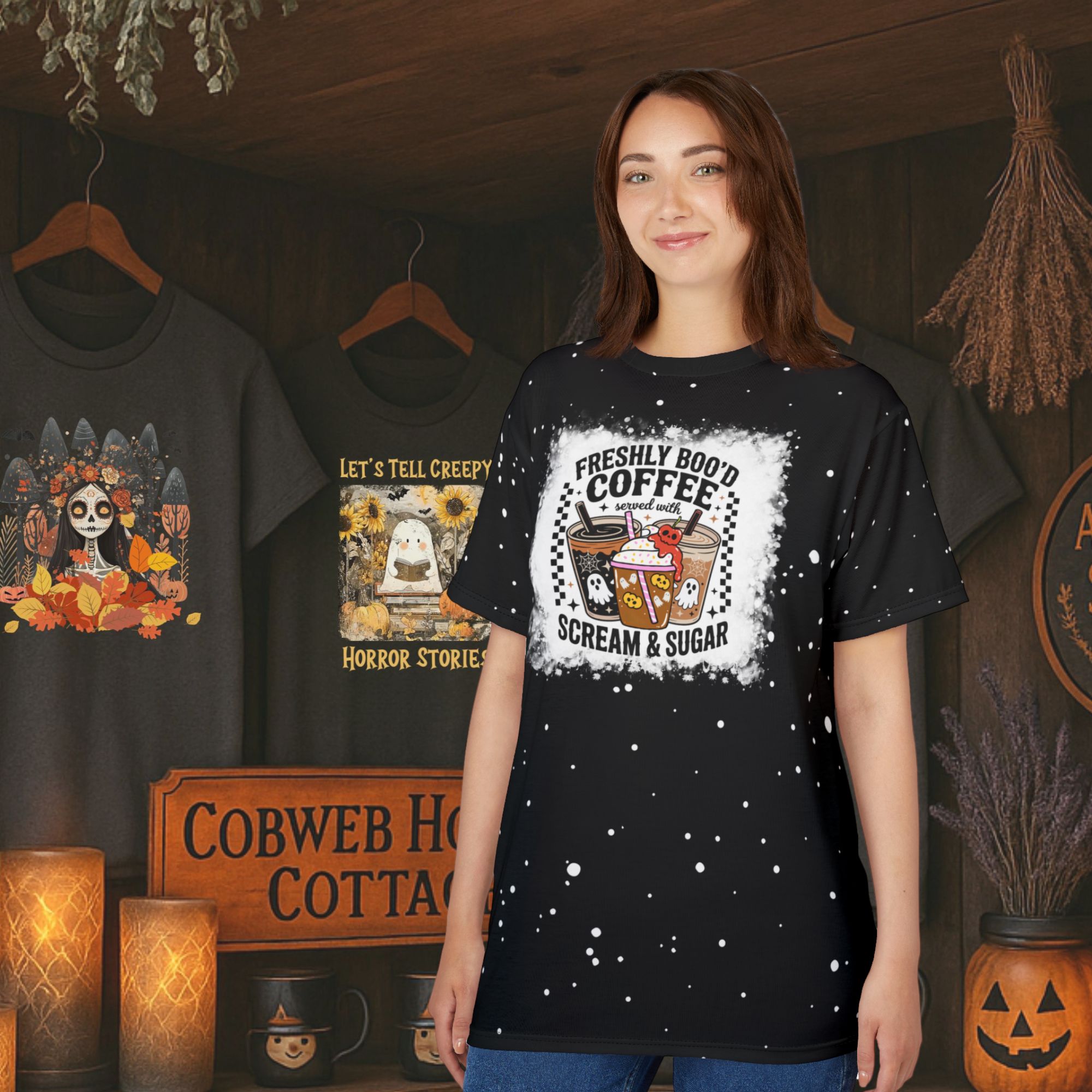 Freshly Bood Coffee Halloween T-Shirt product thumbnail image