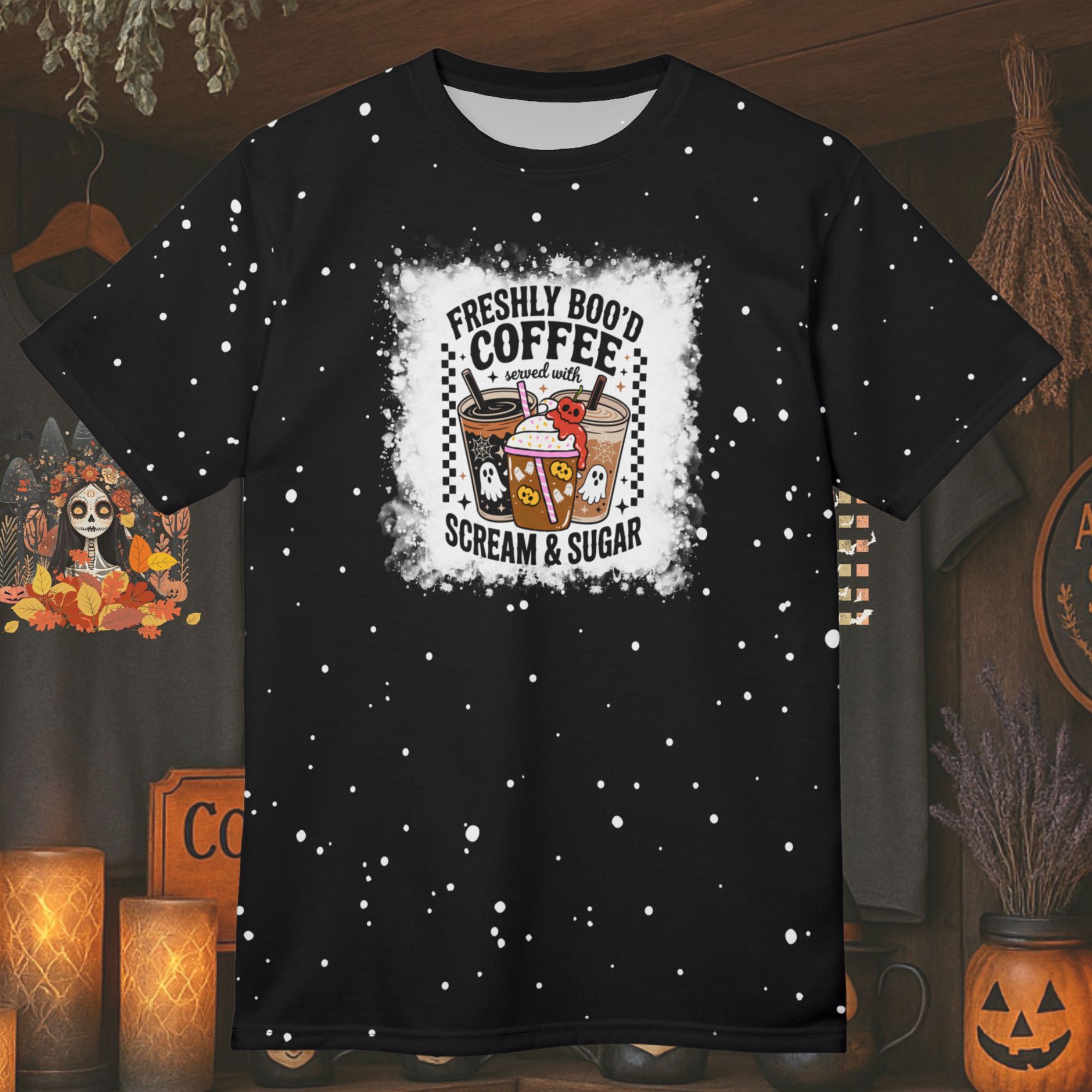 Freshly Bood Coffee Halloween T-Shirt product thumbnail image