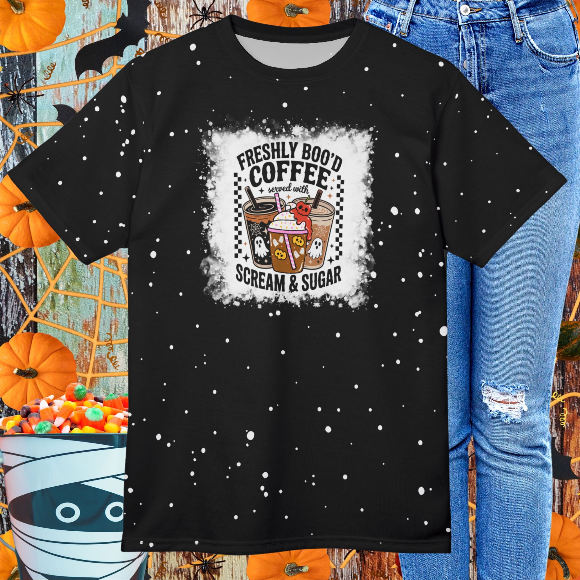 Freshly Bood Coffee Halloween T-Shirt product thumbnail image