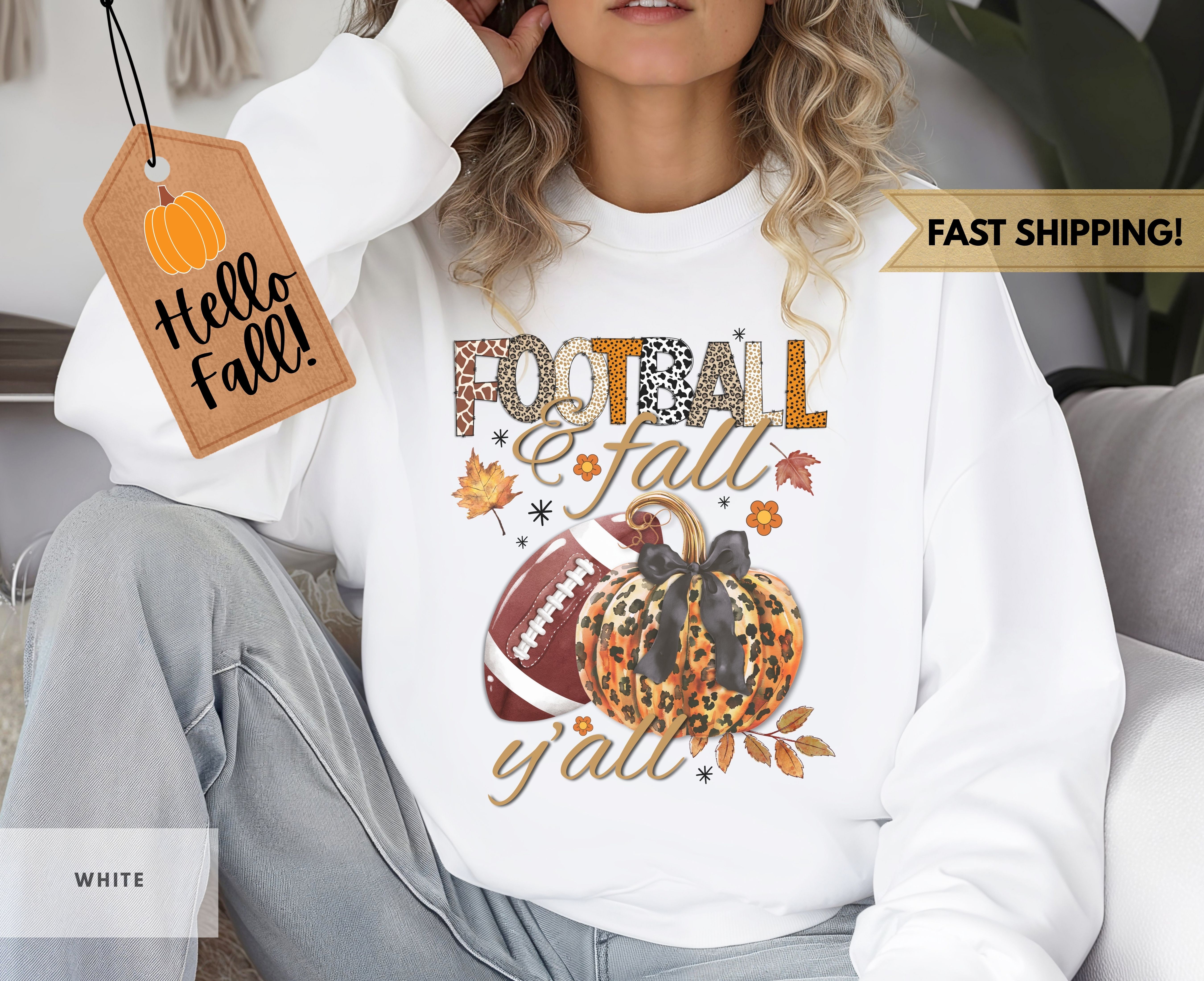 Cozy Fall Sweatshirt for Football Lovers, Fall Apparel, Unisex Crewneck, Gift for Her, Casual Autumn Outdoor Wear