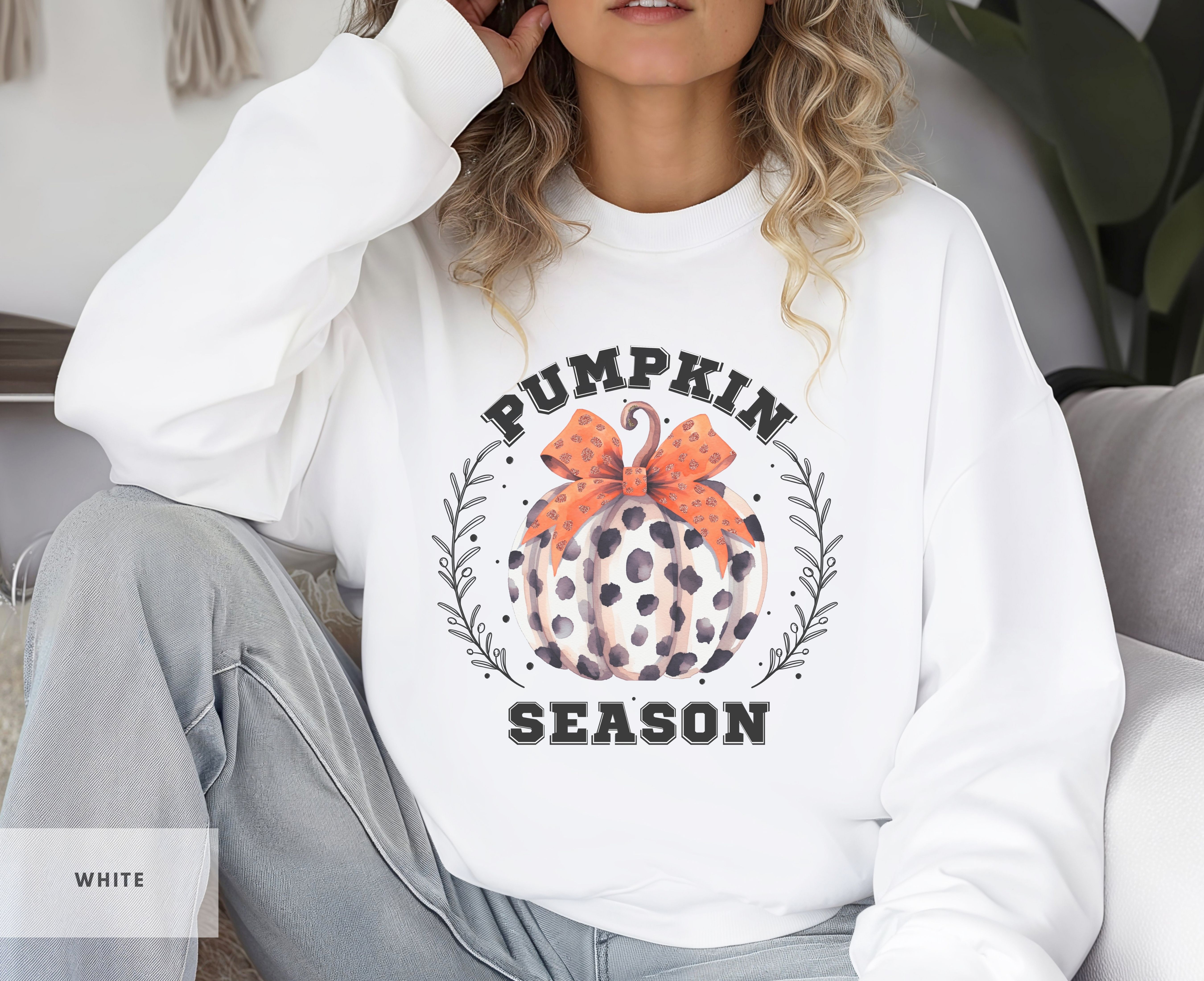Coquette Pumpkin Club Sweatshirt, Dalmation Print Pumpkin Season Top, Fall Apparel, Gift for Her, Casual Autumn Outdoor Wear product thumbnail image