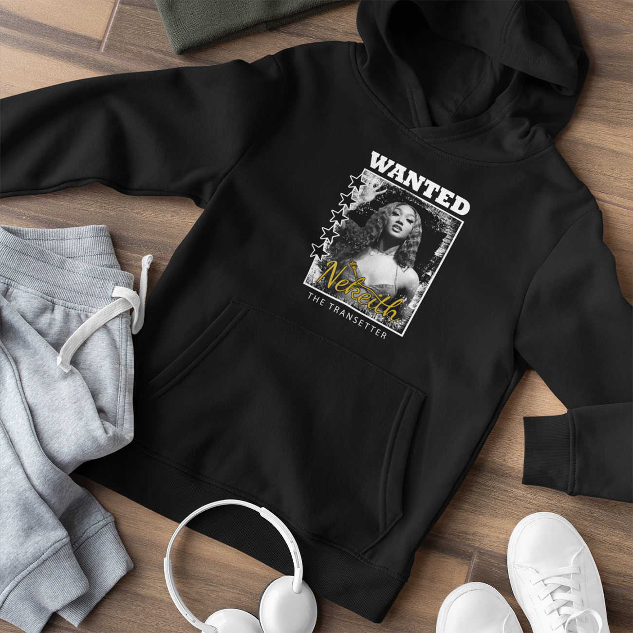 Wanted: The Transetter - NeKeith Unisex Hooded Sweatshirt product thumbnail image