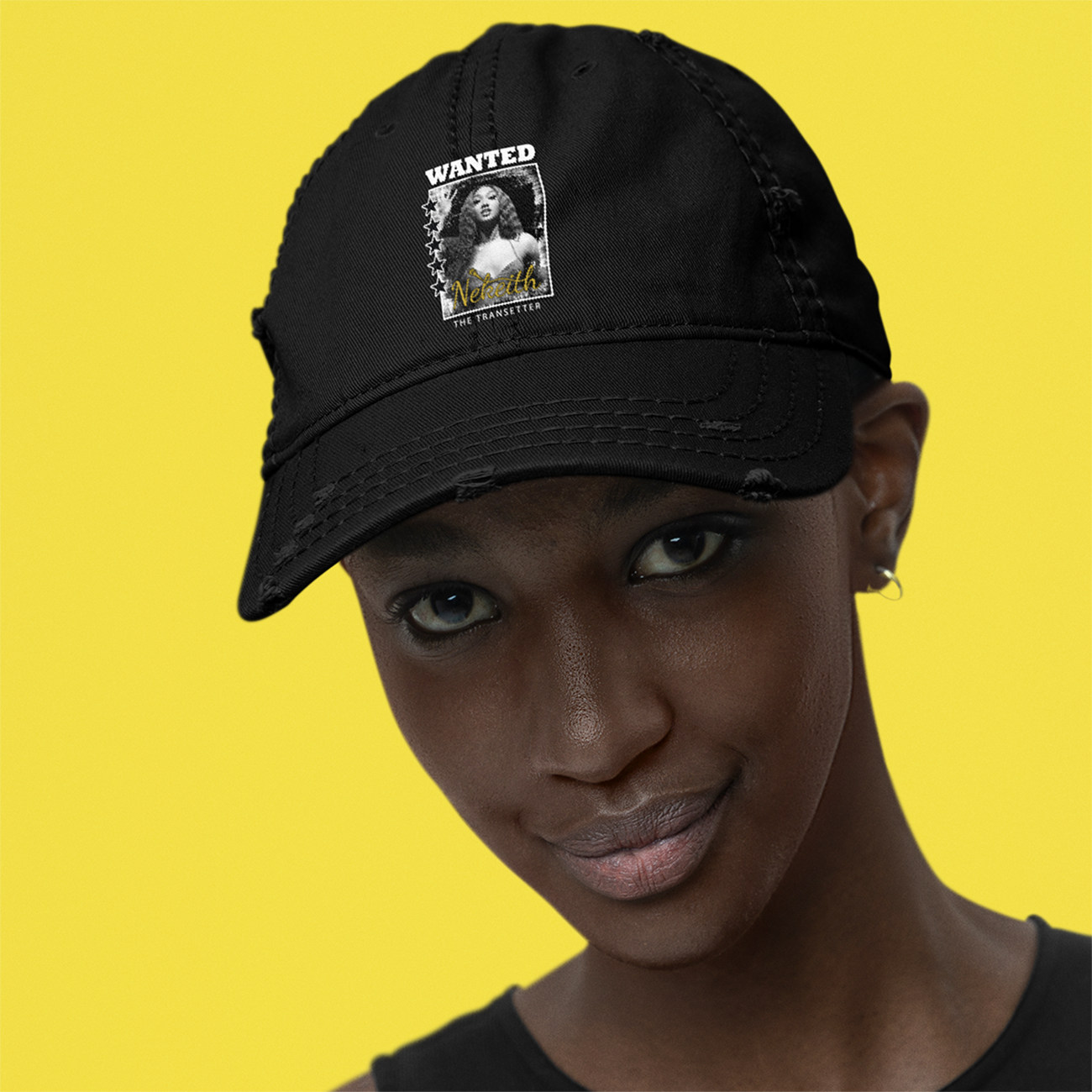Wanted: The Transetter - NeKeith Unisex Distressed Cap product thumbnail image