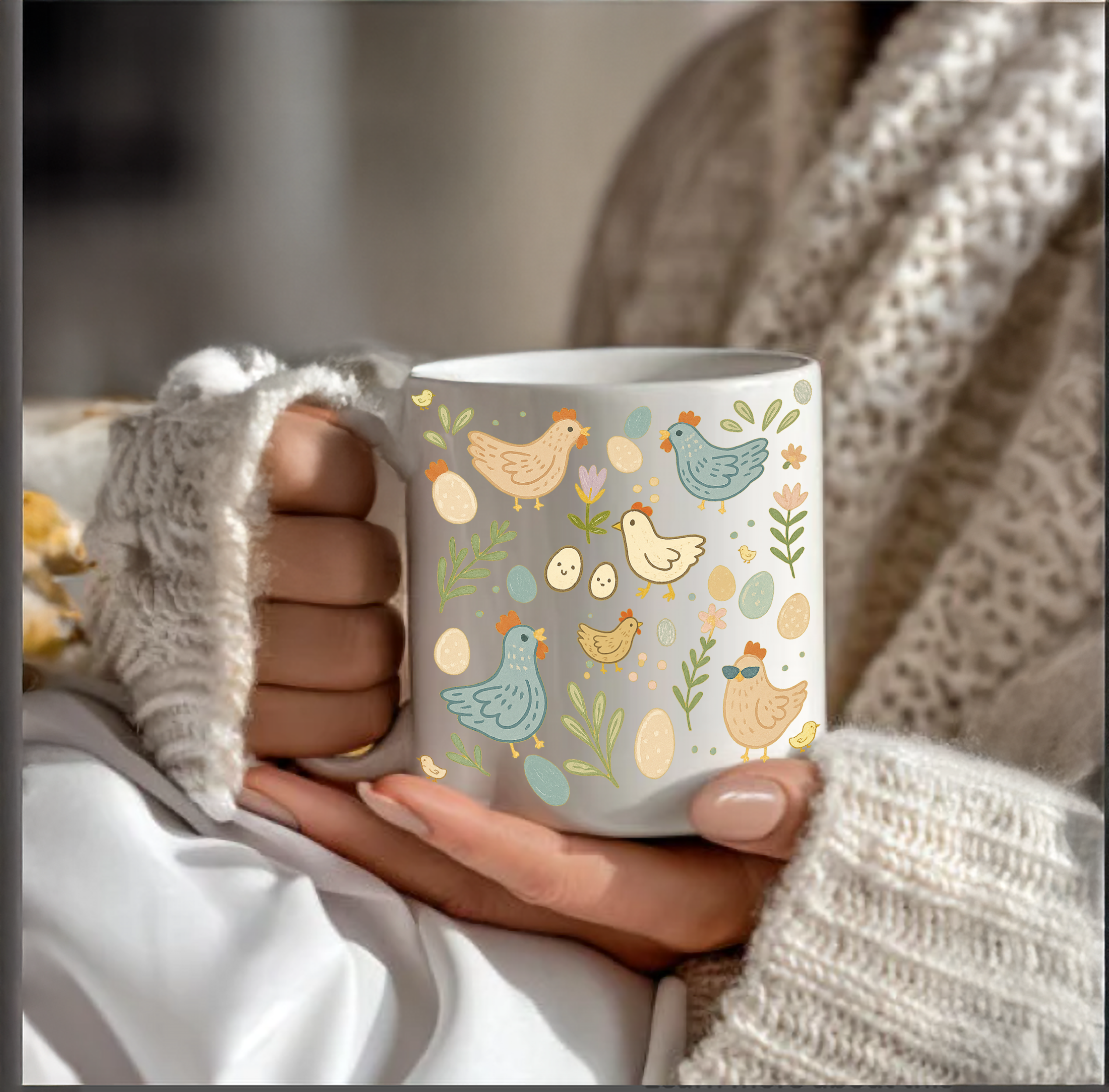 Whimsical Chicken Ceramic Mug Personalized Farmhouse Coffee Cup Cute Hen Lover Gift Custom Name Pastel Boho Cottagecore Mug Easter Eggs Gift product thumbnail image Whimsical Chicken Ceramic Mug Personalized Farmhouse Coffee Cup Cute Hen Lover Gift Custom Name Pastel Boho Cottagecore Mug Easter Eggs Gift product thumbnail image