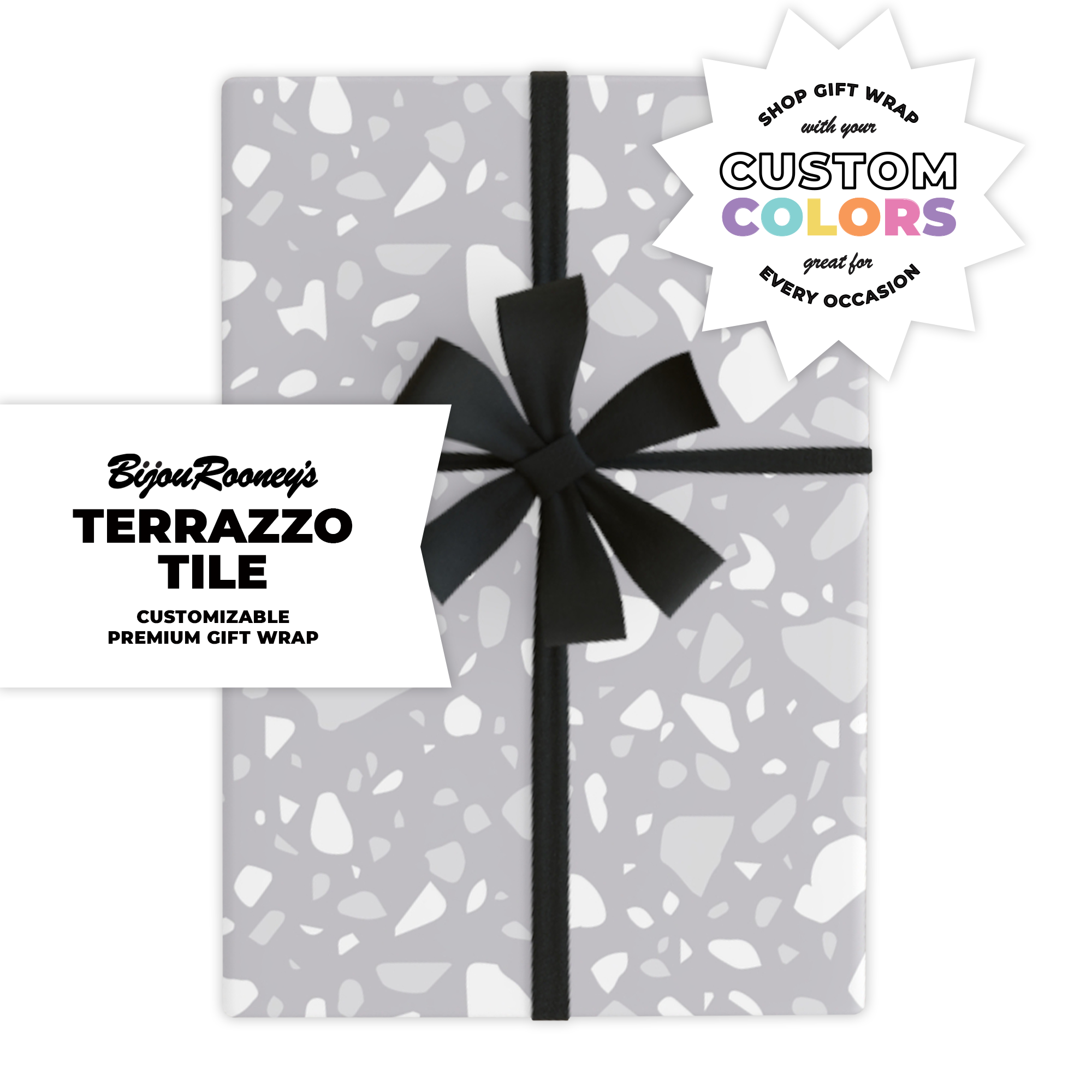 Terrazzo Tile Gift Wrap in Your Custom Color