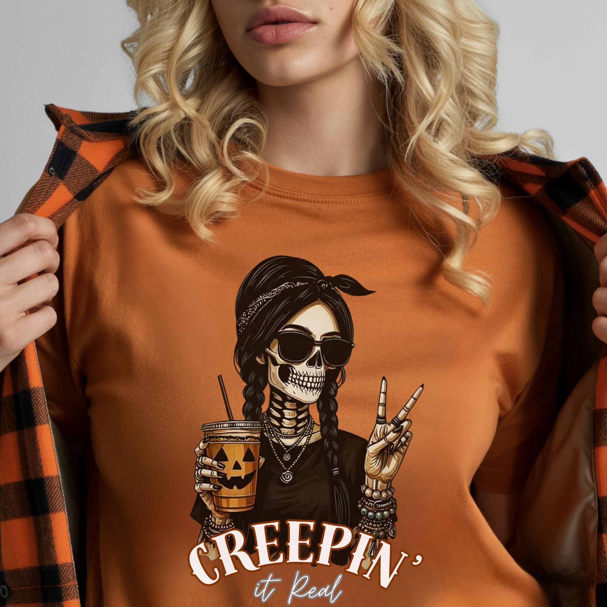 Creepin It Real Skeleton Coffee T-shirt