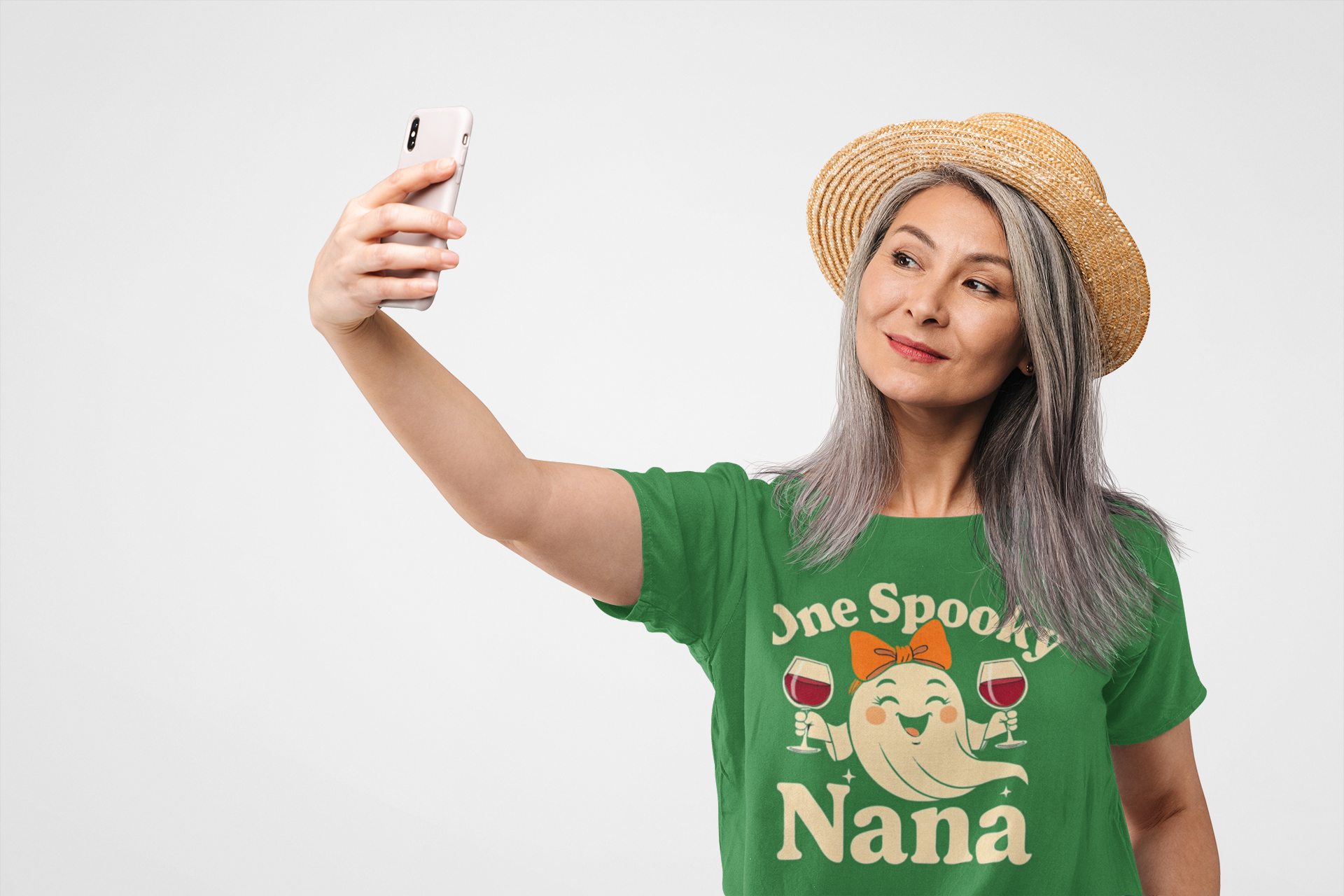 Spooky Grandma Tee - One Spooky Nana Halloween T-Shirt, Halloween Outfit, Ghost Tee, Family Gathering Shirt, Gift for Grandma product thumbnail image Spooky Grandma Tee - One Spooky Nana Halloween T-Shirt, Halloween Outfit, Ghost Tee, Family Gathering Shirt, Gift for Grandma product thumbnail image