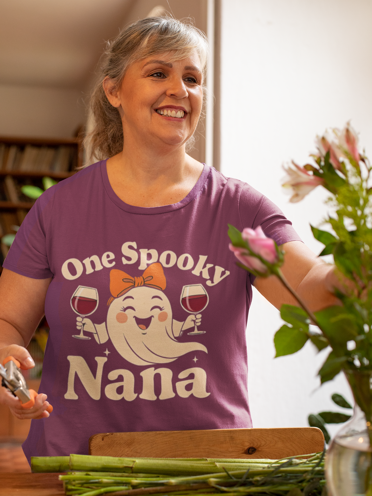 Spooky Grandma Tee - One Spooky Nana Halloween T-Shirt, Halloween Outfit, Ghost Tee, Family Gathering Shirt, Gift for Grandma product thumbnail image Spooky Grandma Tee - One Spooky Nana Halloween T-Shirt, Halloween Outfit, Ghost Tee, Family Gathering Shirt, Gift for Grandma product thumbnail image