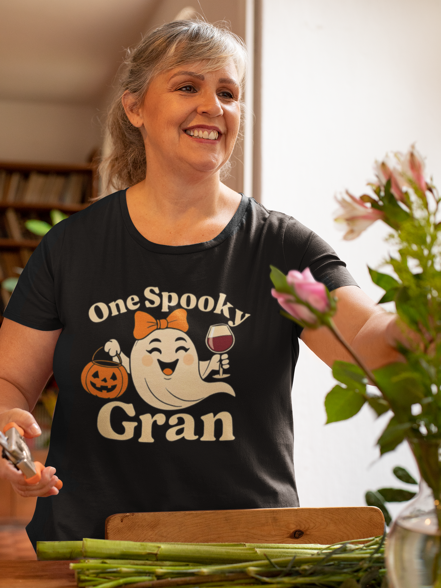 Copy of Spooky Grandma Tee - One Spooky Gran Halloween T-Shirt, Halloween Outfit, Ghost Tee, Family Gathering Shirt, Gift for Grandma