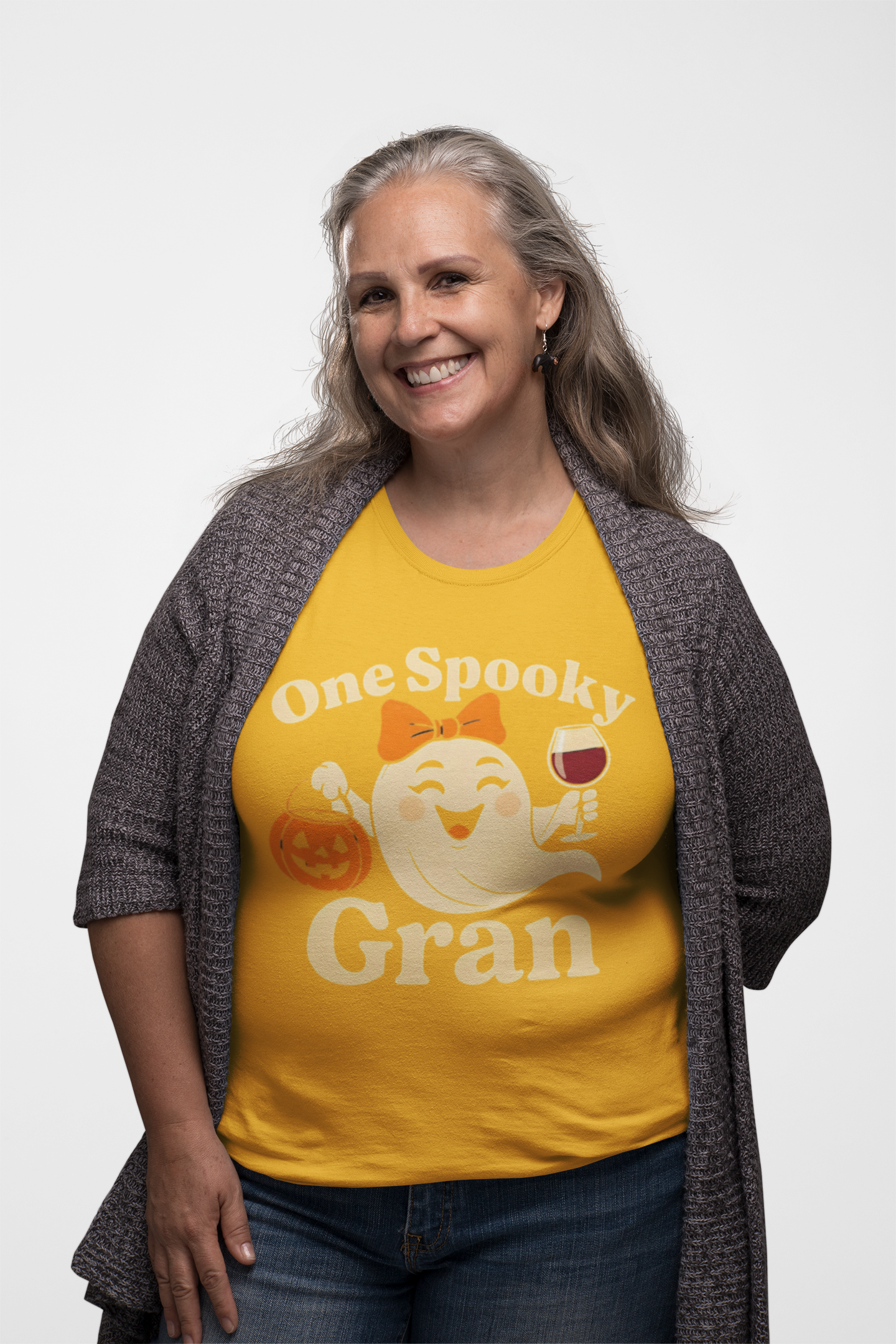 Copy of Spooky Grandma Tee - One Spooky Gran Halloween T-Shirt, Halloween Outfit, Ghost Tee, Family Gathering Shirt, Gift for Grandma product thumbnail image Copy of Spooky Grandma Tee - One Spooky Gran Halloween T-Shirt, Halloween Outfit, Ghost Tee, Family Gathering Shirt, Gift for Grandma product thumbnail image