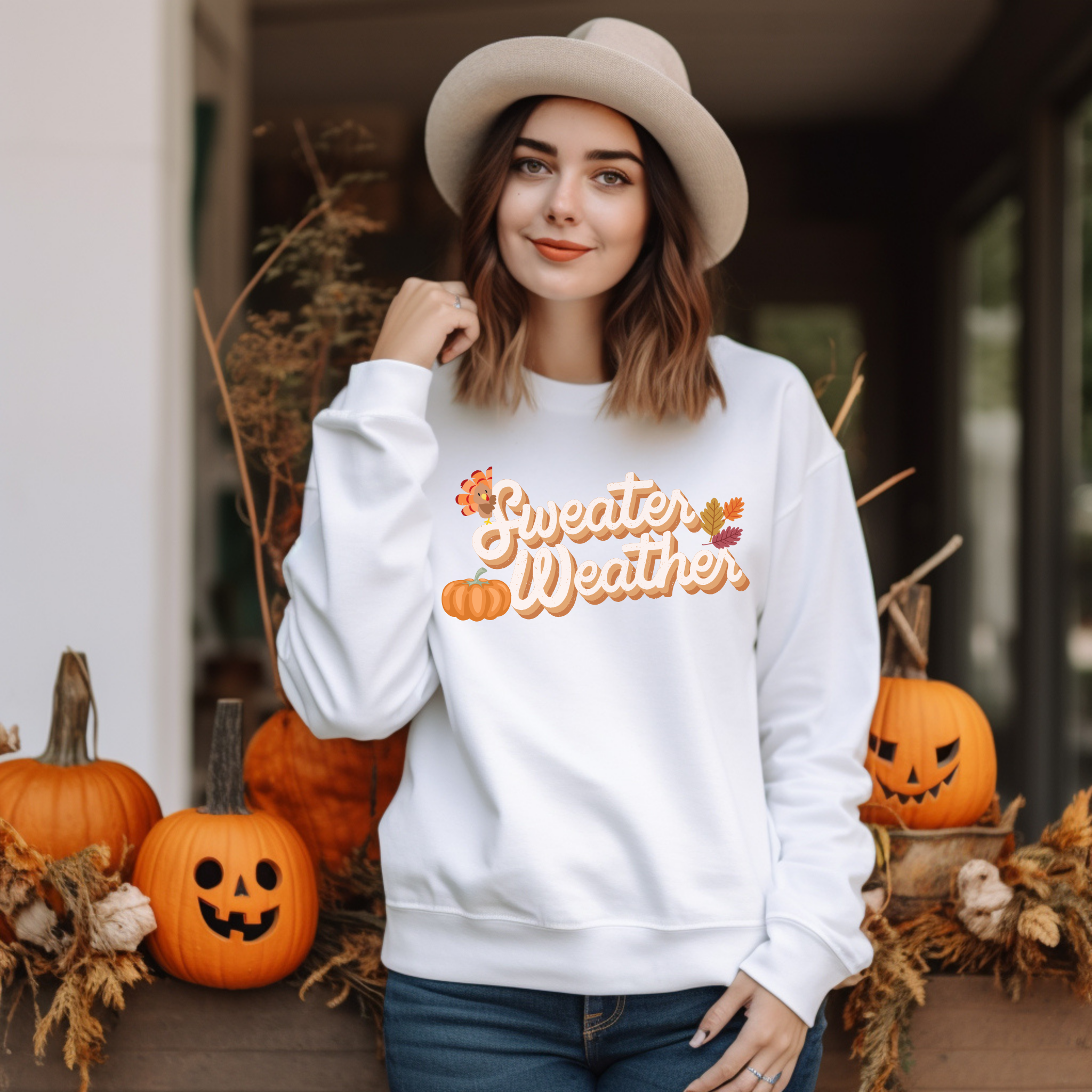 Fall Vibes Crewneck Sweatshirt - Perfect for Sweater Weather, Cozy Gift for Autumn, Pumpkin Spice Season, Casual Outfit, Unisex Sweater