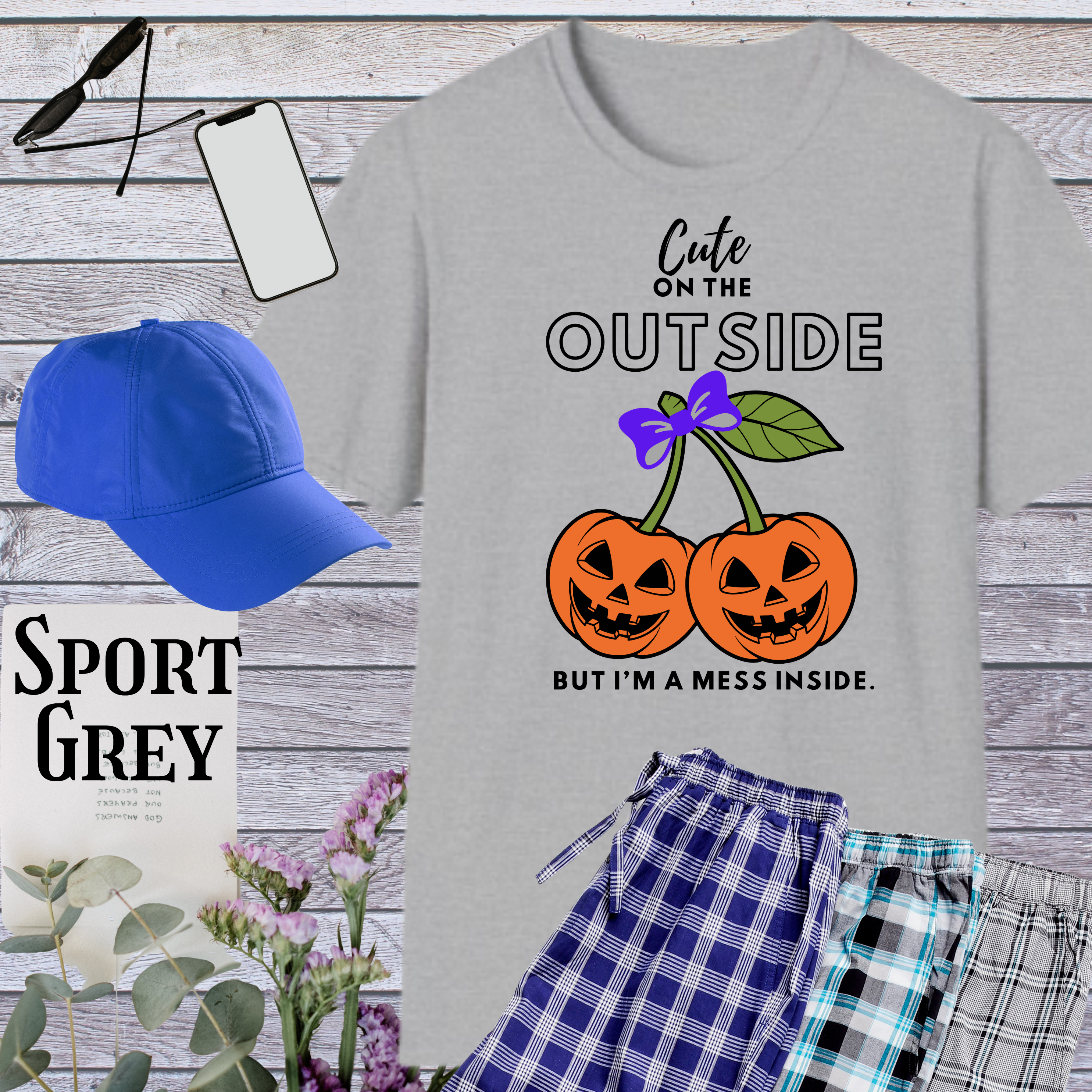 Cute on the Outside Unisex T-Shirt, Funny Graphic Tee, Halloween Shirt, Pumpkin Shirt, Gift for Friends, Casual Wear