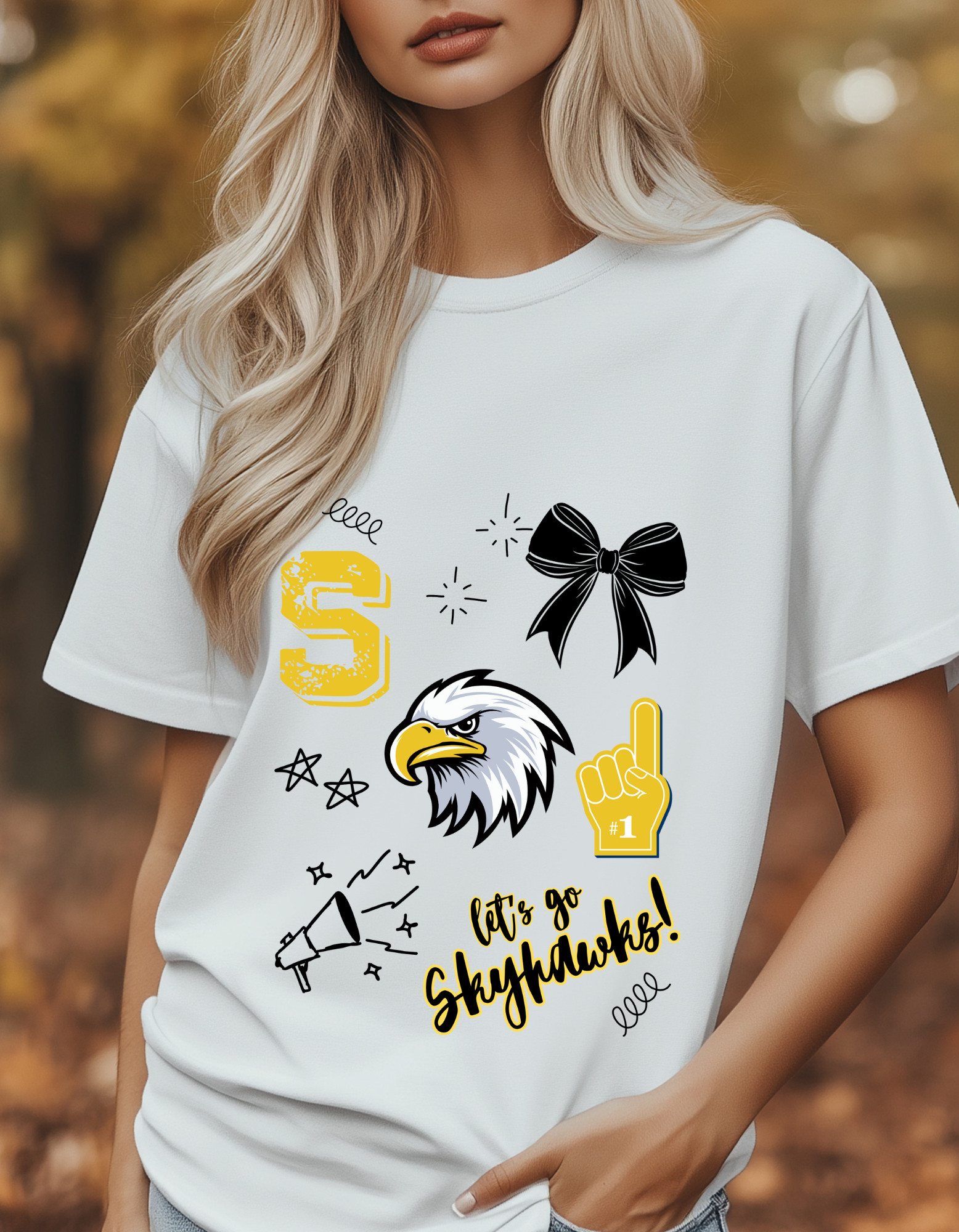 Skyhawks Spirit Tee - Unisex Short Sleeve Jersey Tee for Game Day, Fan Apparel, Sports Events, School Spirit, Team Support