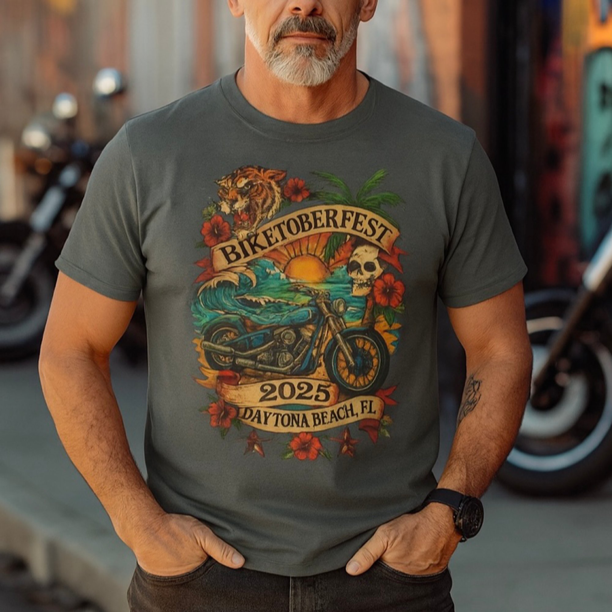 Biketoberfest 2025 Daytona Beach FL Motorcycle Rally T-Shirt Biker HD Indian Tee