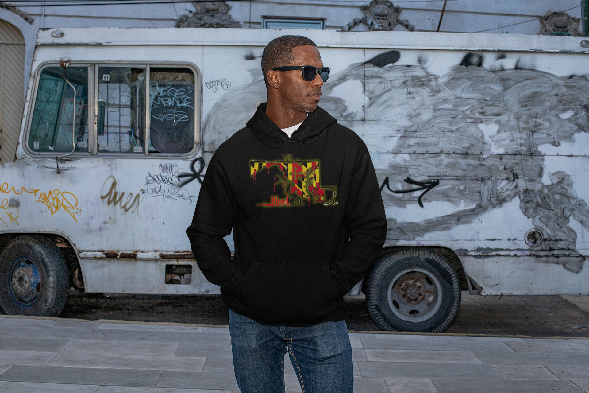 "Bleed Maryland" Pride Design Hooded Sweatshirt  product thumbnail image