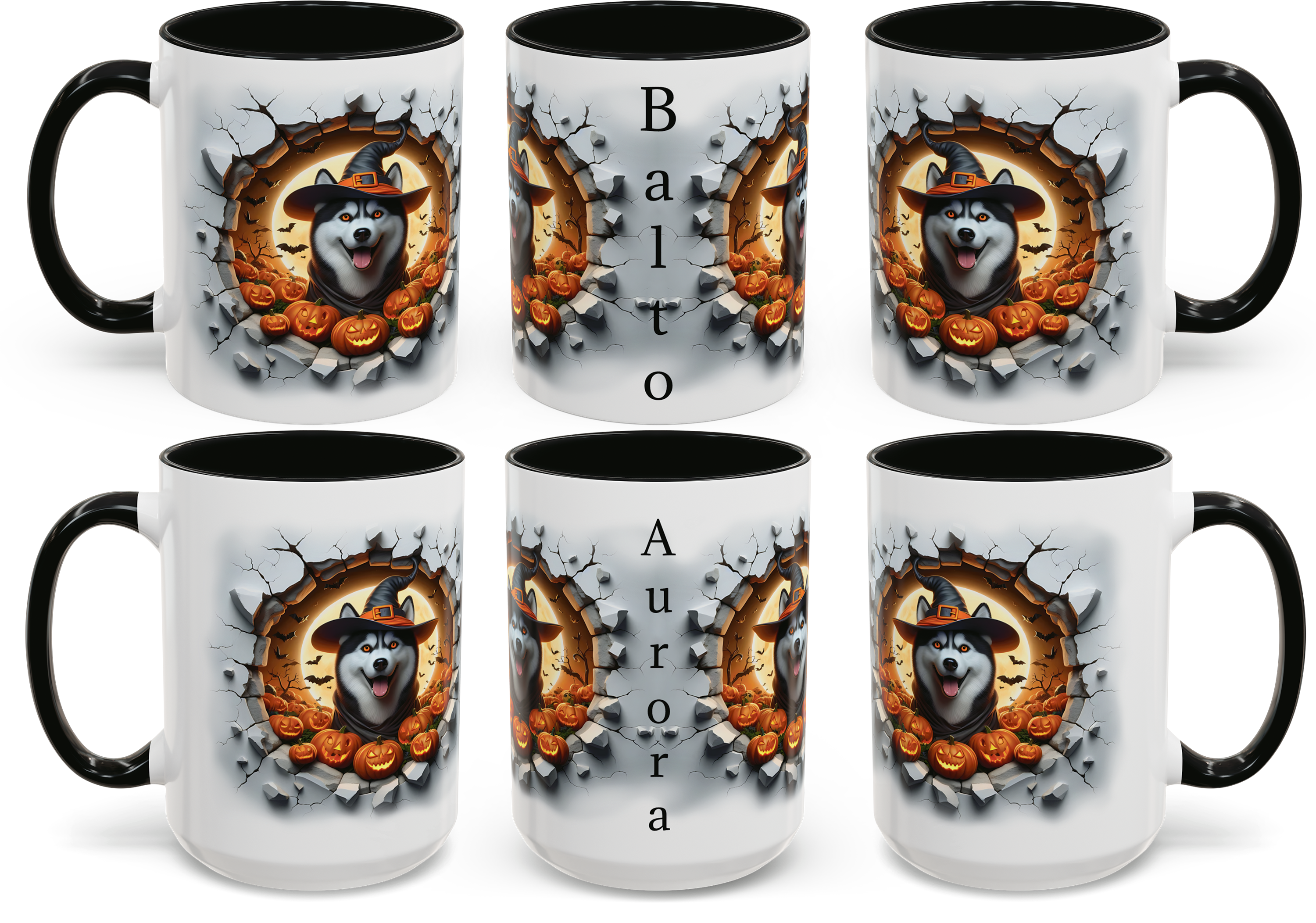 Halloween Personalized  Siberian Husky-Themed Mug, Custom Coffee Cup for Dog Lovers, Spooky Gift for Pet Owners, Fall Decor, Halloween Gift