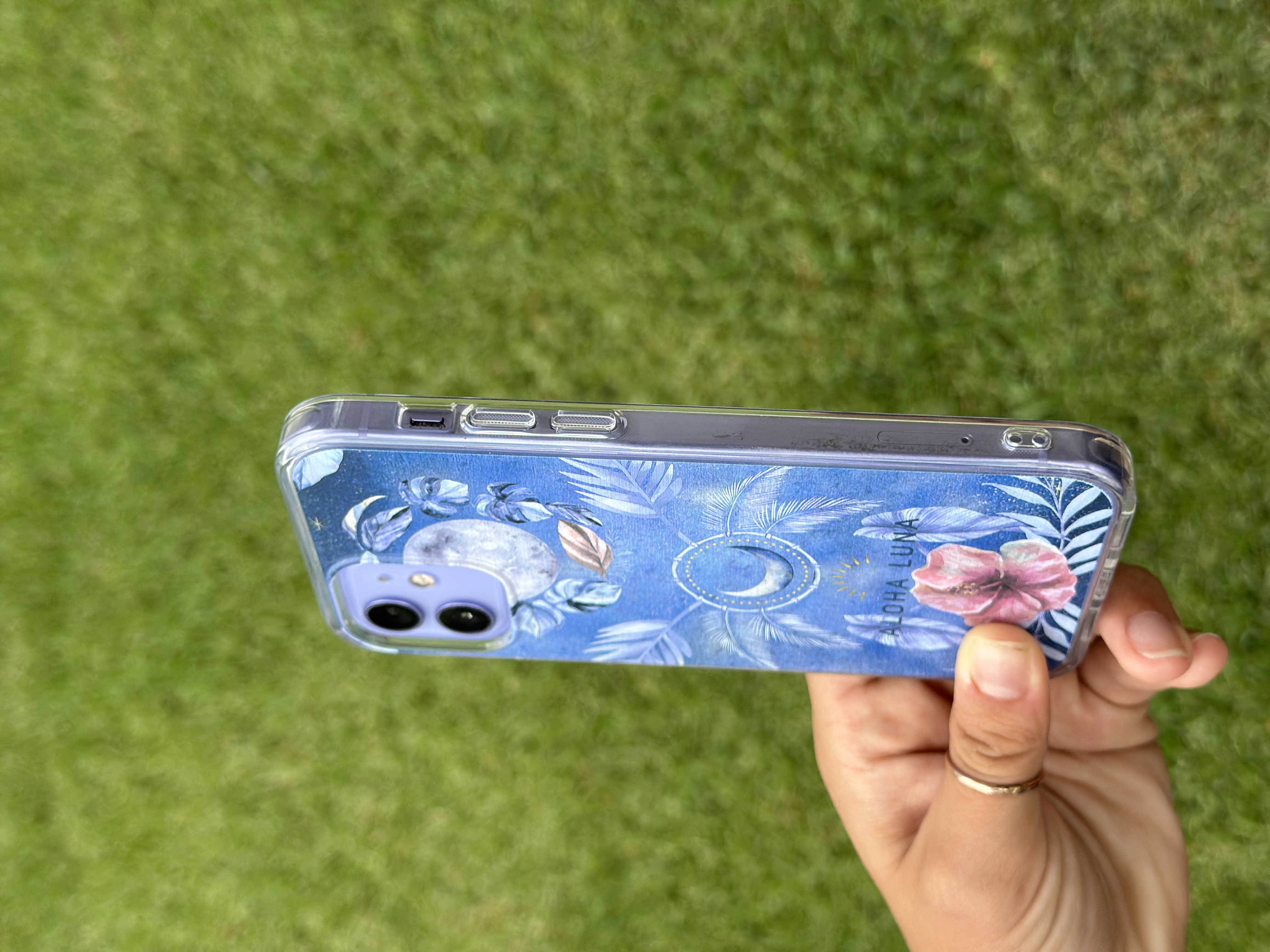 Aloha Luna Floral Magnetic Case - Impact Resistant Phone Cover, Clear Design, Cute Gift for Her, Moon Phases, Tropical Vibes product thumbnail image