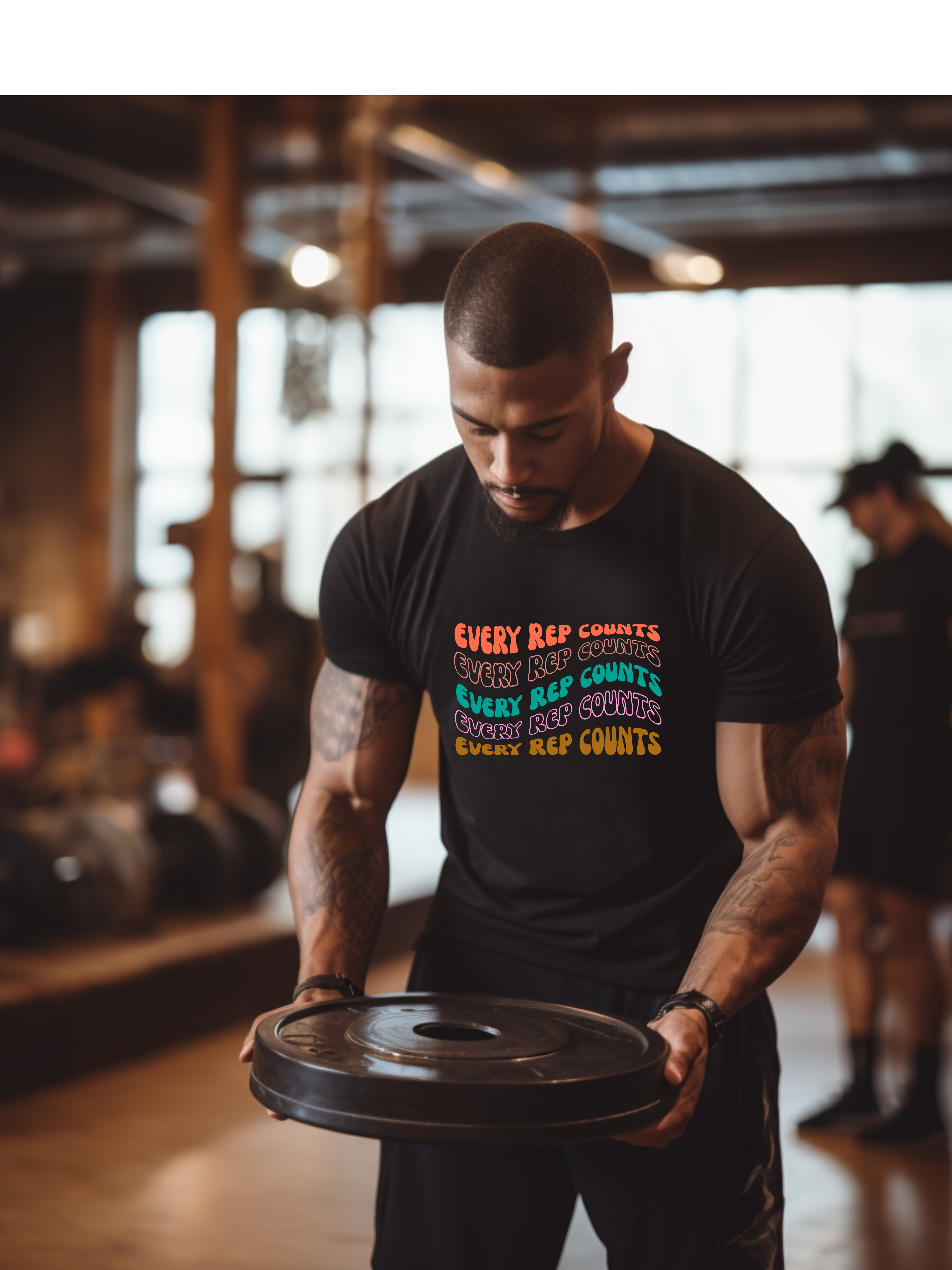 Motivational Fitness Tee - Every Rep Counts, Gym Shirt, Workout Top, Fitness Apparel, Gift for Athletes product thumbnail image