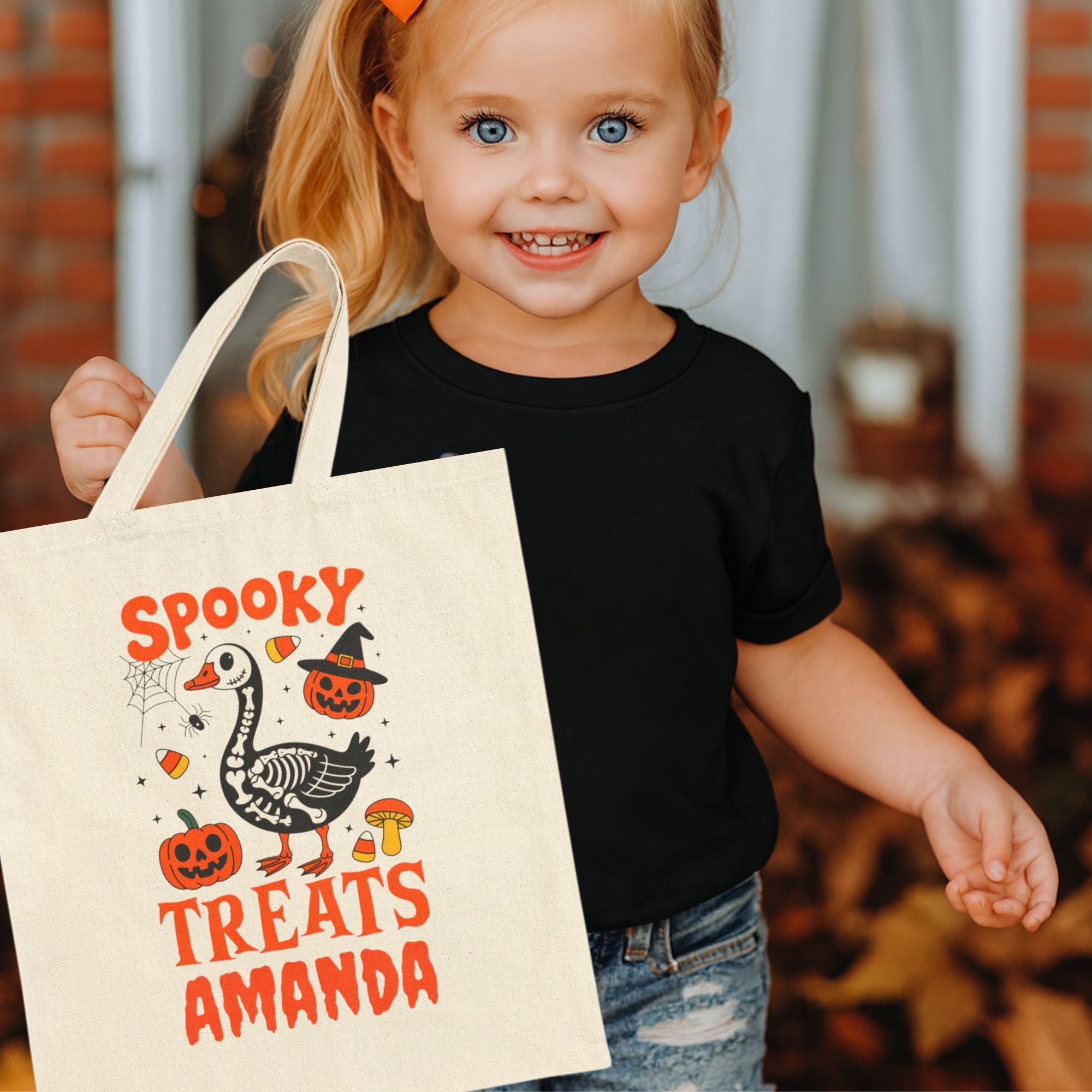 Personalized Goose Trick or Treat Tote Bag product thumbnail image