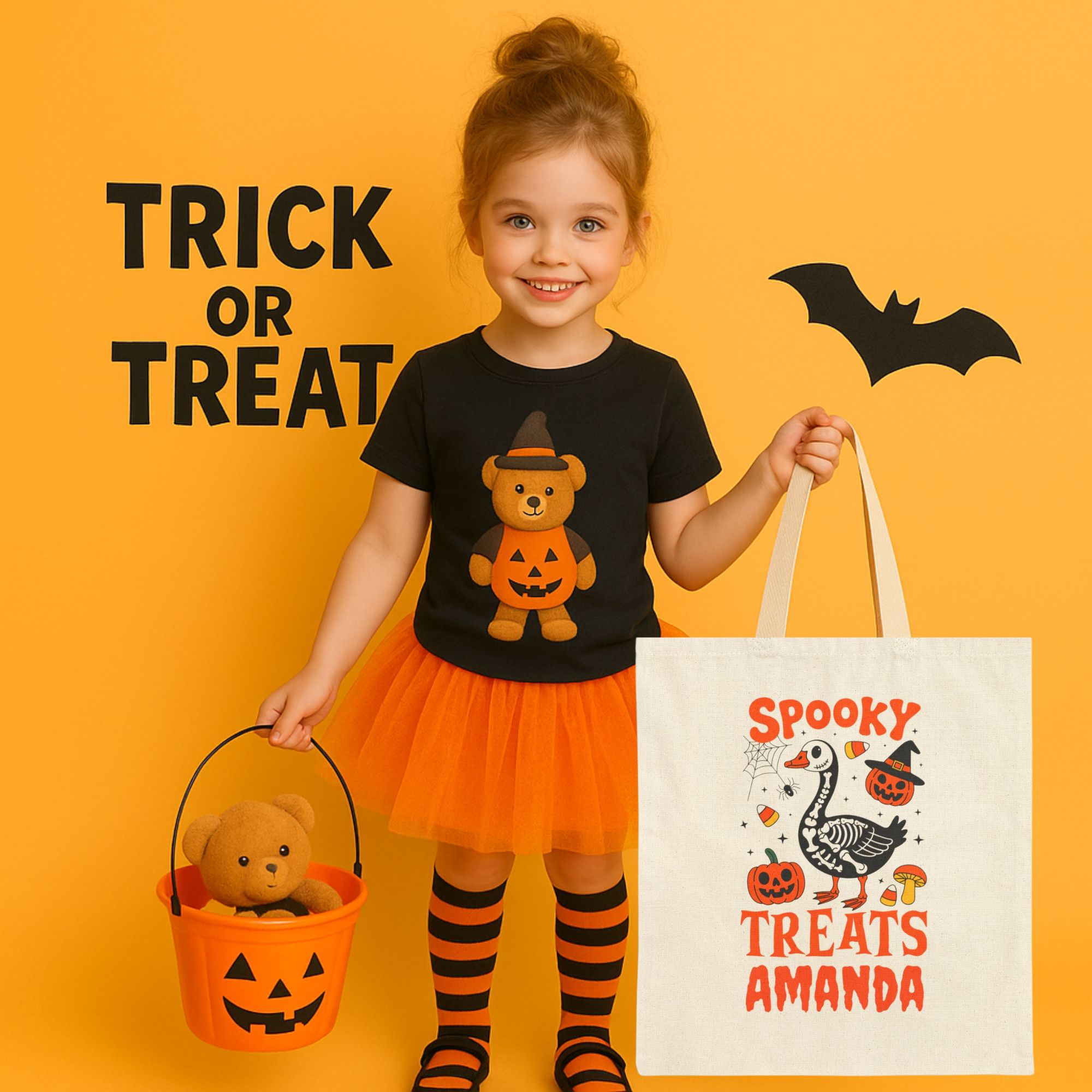 Personalized Goose Trick or Treat Tote Bag product thumbnail image