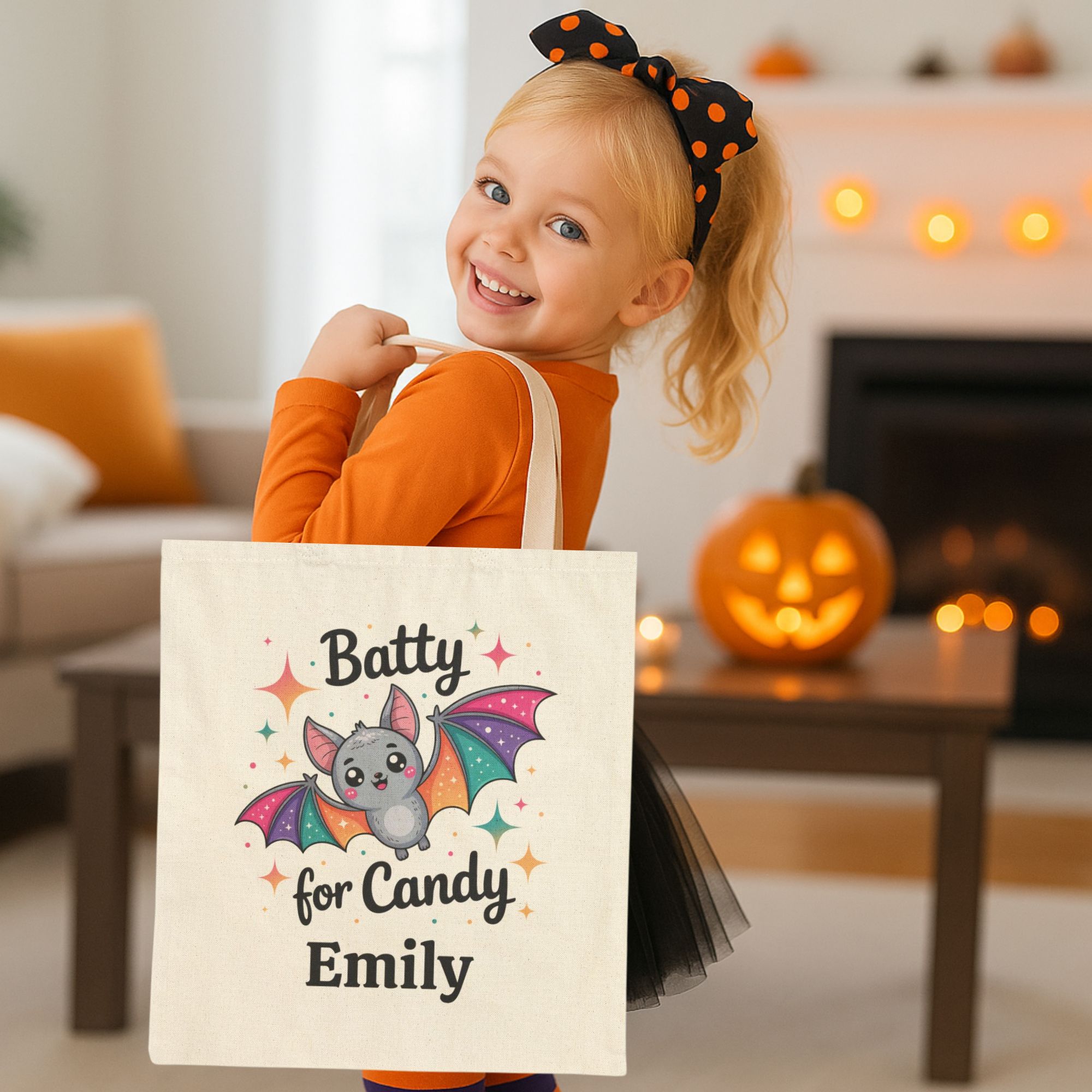 Personalized Bat Candy Tote Bag