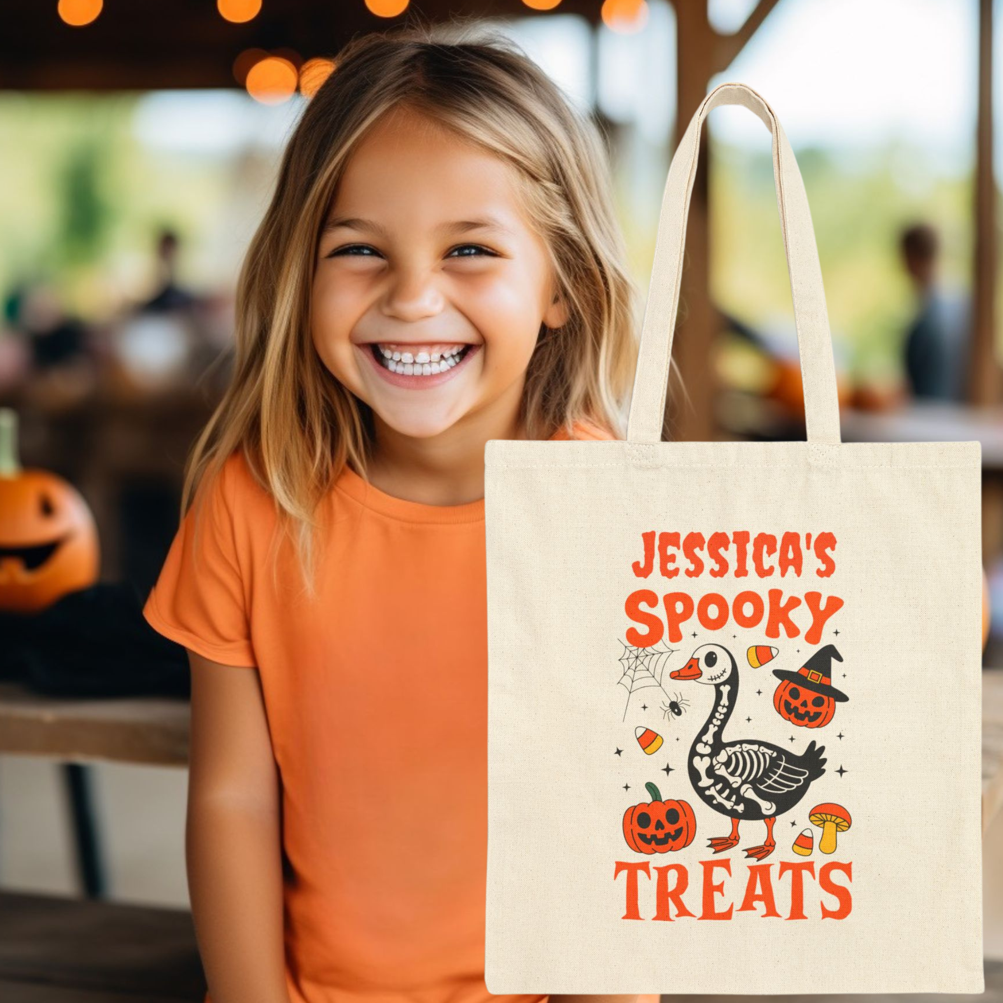 Personalized Skeleton Goose Tote Bag product thumbnail image