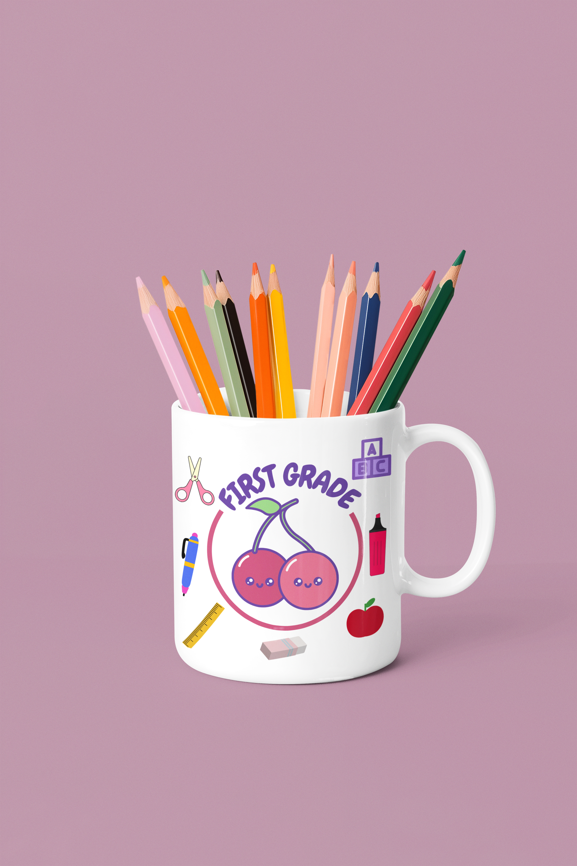  First Grade School Vibes Ceramic Mug for Teachers, Back to School Gift, Classroom Decor, Teacher Appreciation, Educational Drinkware