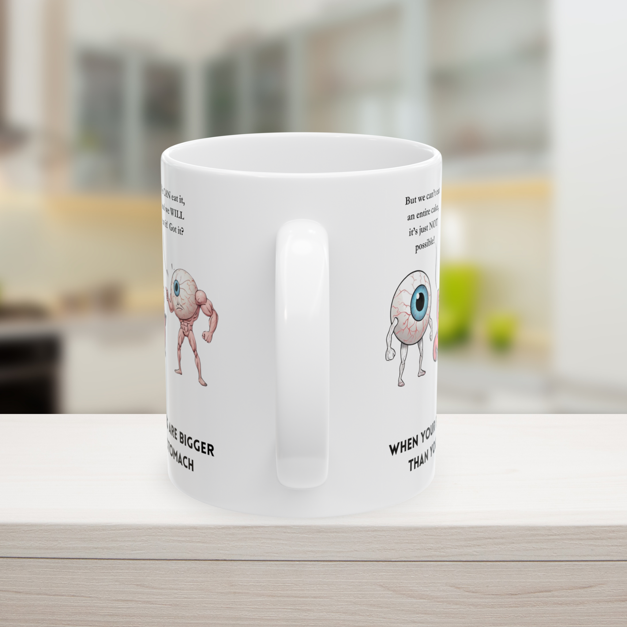 "Eyes vs. Stomach: The Ultimate Showdown" Mug—A Tragedy in Ceramic  product thumbnail image