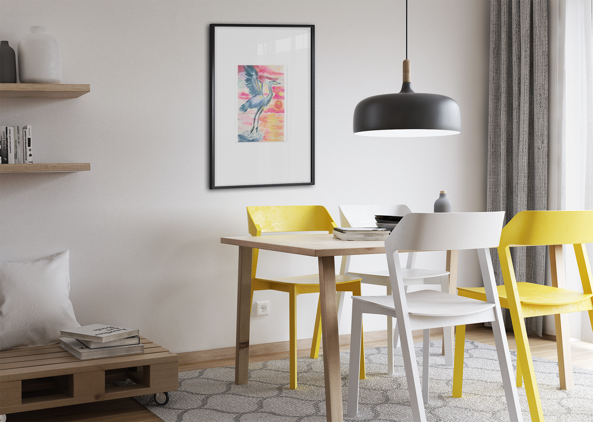 "Morning’s Flight" A heron rises with the dawn, as the sun itself gazes back. product thumbnail image "Morning’s Flight" A heron rises with the dawn, as the sun itself gazes back. product thumbnail image