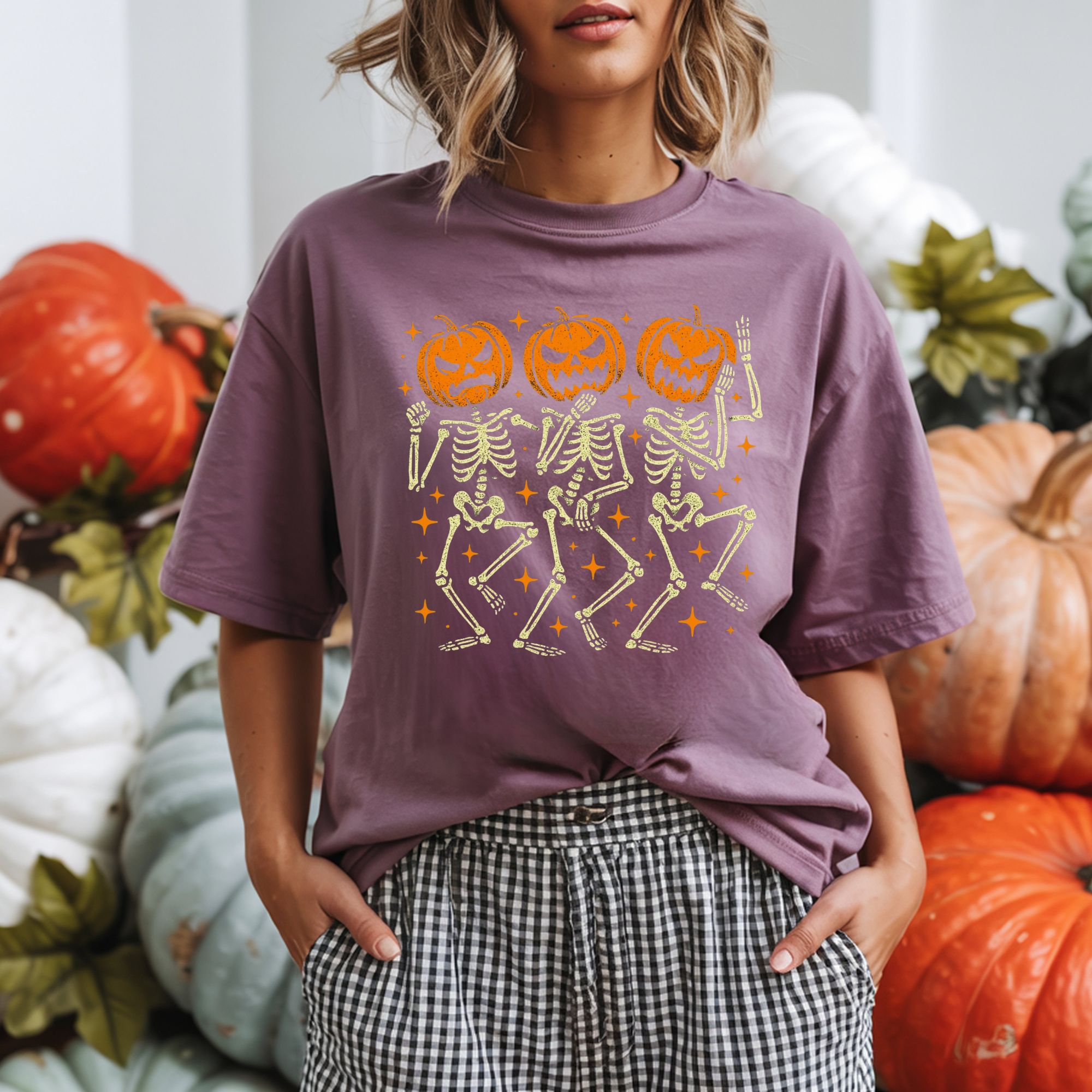 Dancing Pumpkin Skeletons T-shirt product thumbnail image