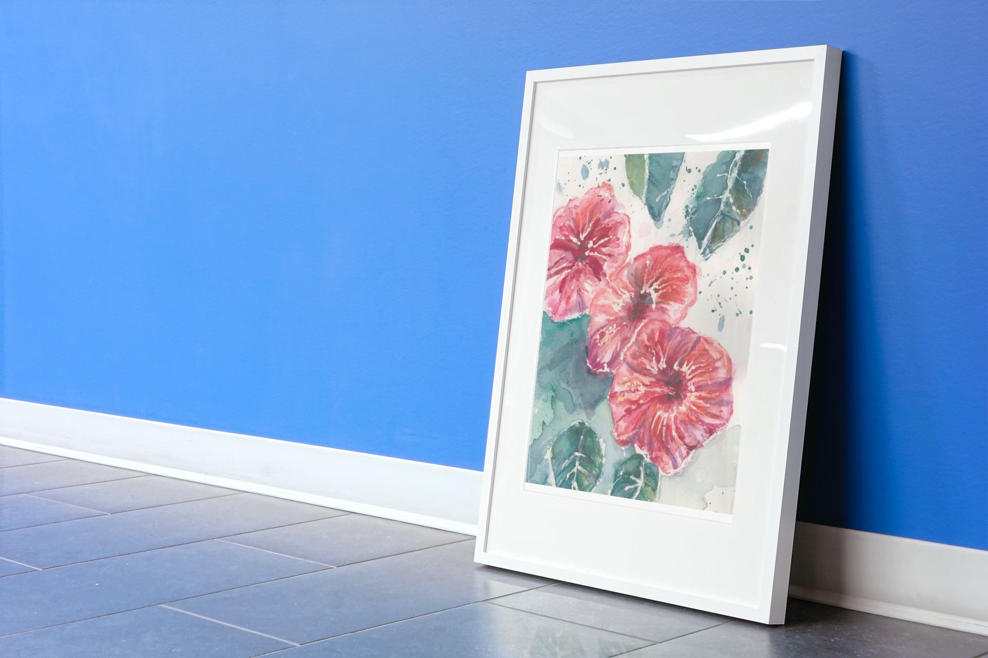 "Morning Bloom" Hibiscus in full bloom, painted in vibrant watercolor with morning light alive in every petal. product thumbnail image "Morning Bloom" Hibiscus in full bloom, painted in vibrant watercolor with morning light alive in every petal. product thumbnail image