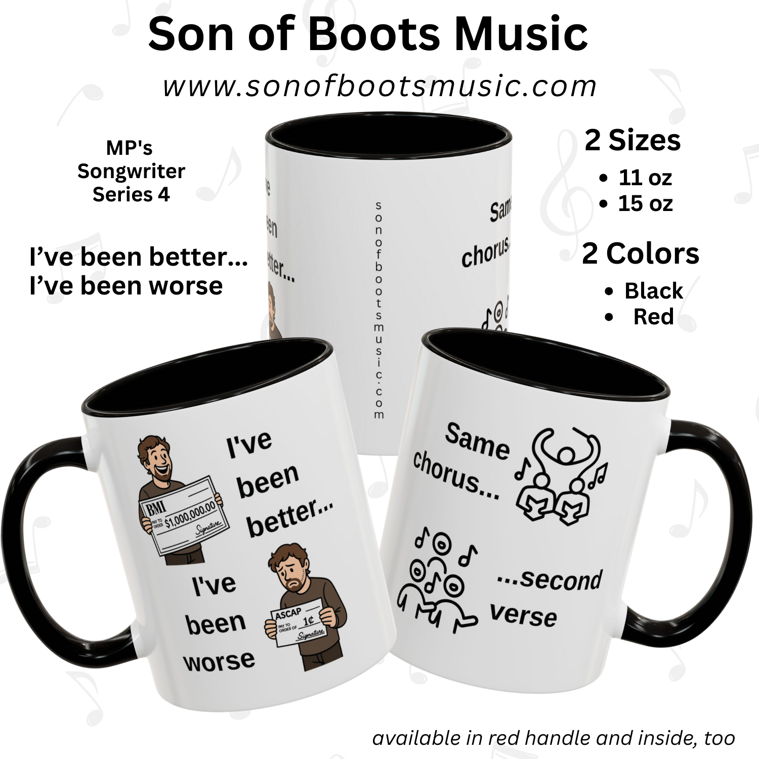 MP's Songwriter Series 4: The perfect gift for a songwriter. If someone asks how they are doing, all they have to do is hold up their mug. 