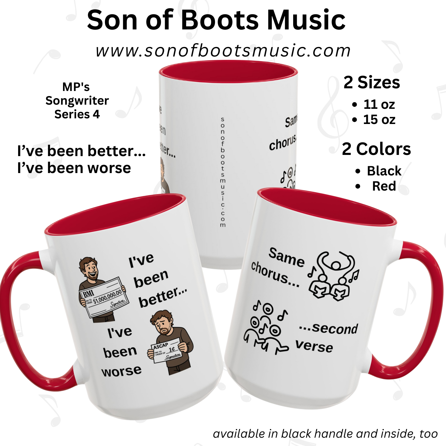 MP's Songwriter Series 4: The perfect gift for a songwriter. If someone asks how they are doing, all they have to do is hold up their mug. product thumbnail image MP's Songwriter Series 4: The perfect gift for a songwriter. If someone asks how they are doing, all they have to do is hold up their mug. product thumbnail image